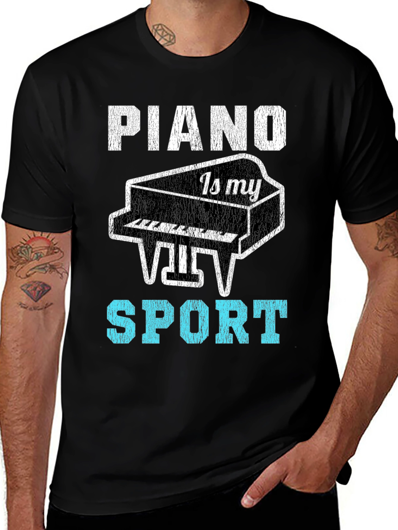 Variant 16 of Piano Is My Sport Graphic T-Shirt