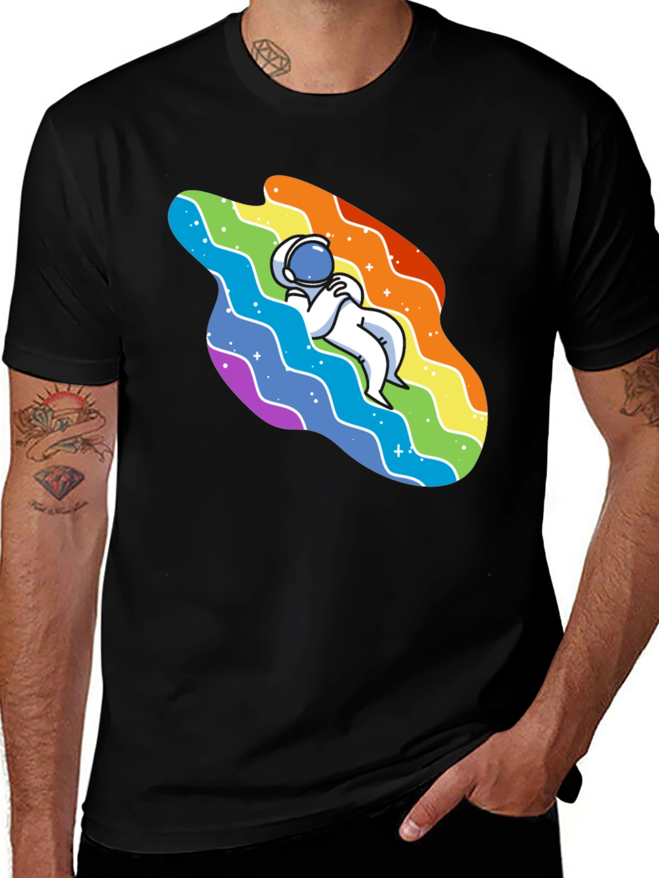 Variant 23 of Rainbow Astronaut Graphic T-Shirt