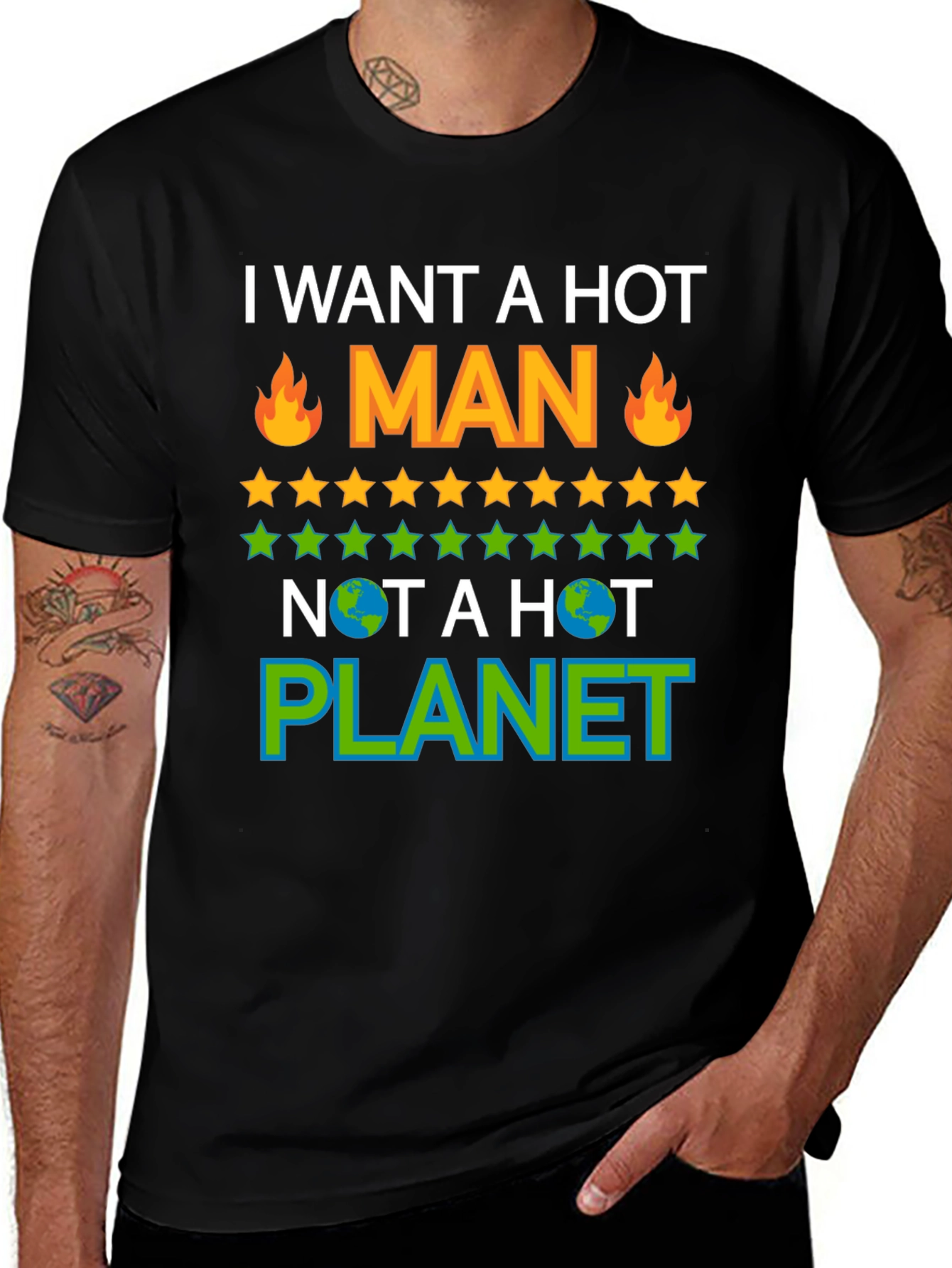 Variant 23 of Hot Man, Not Hot Planet T-Shirt