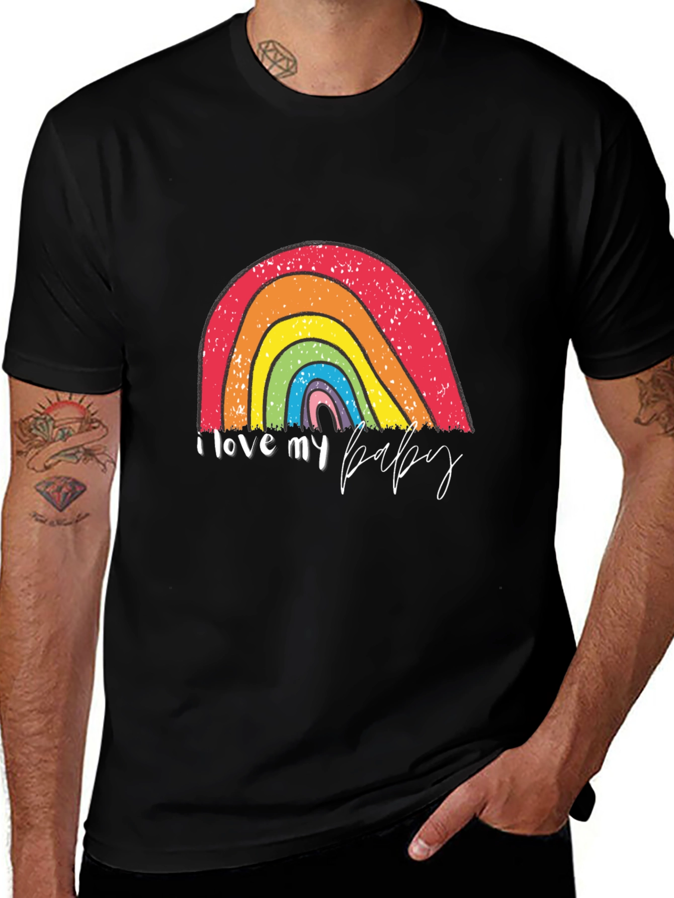 Variant 27 of I Love My Baby Rainbow Graphic Tee