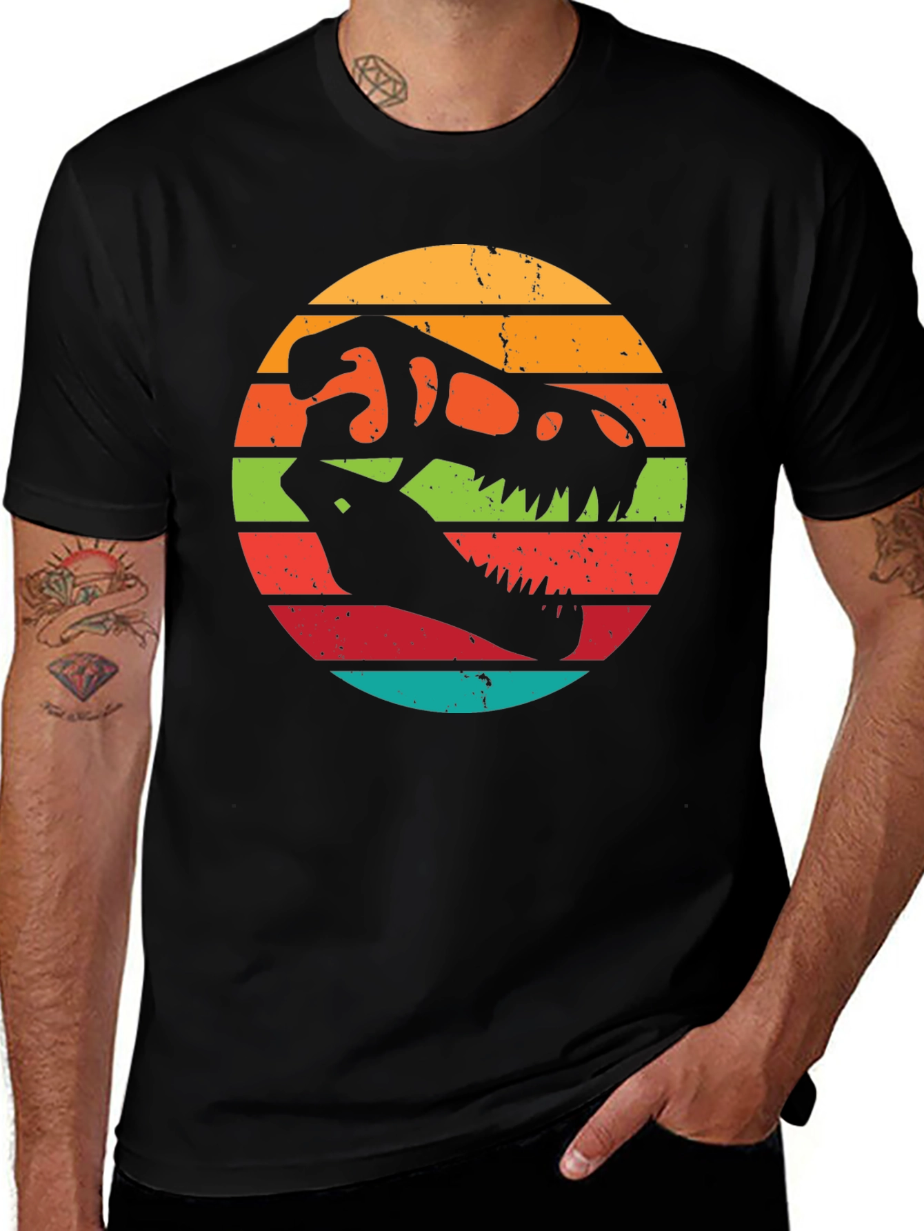 Variant 14 of Retro Dinosaur Skull T-Shirt