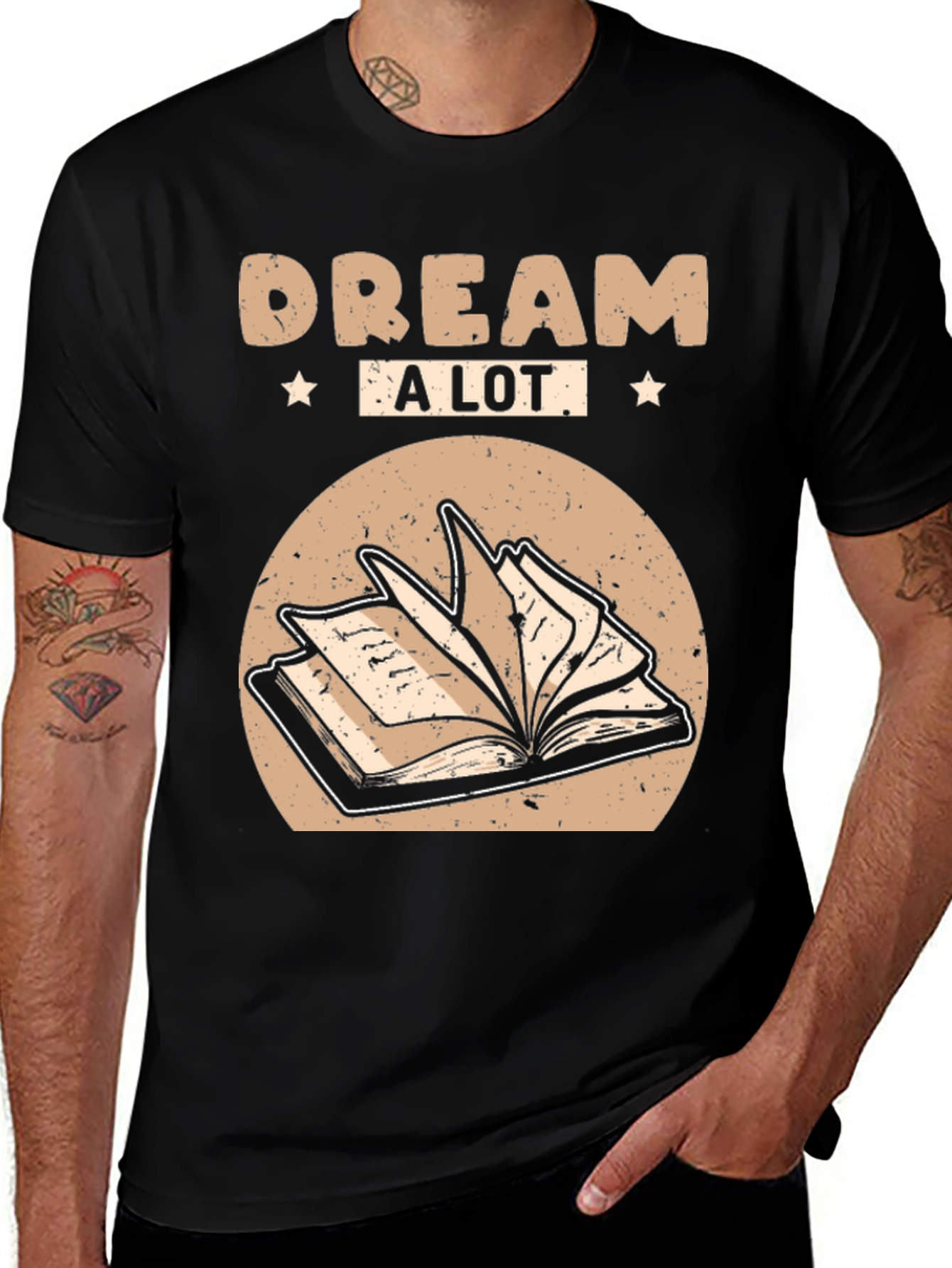 Variant 18 of Dream A Lot T-Shirt - Black Cotton Tee