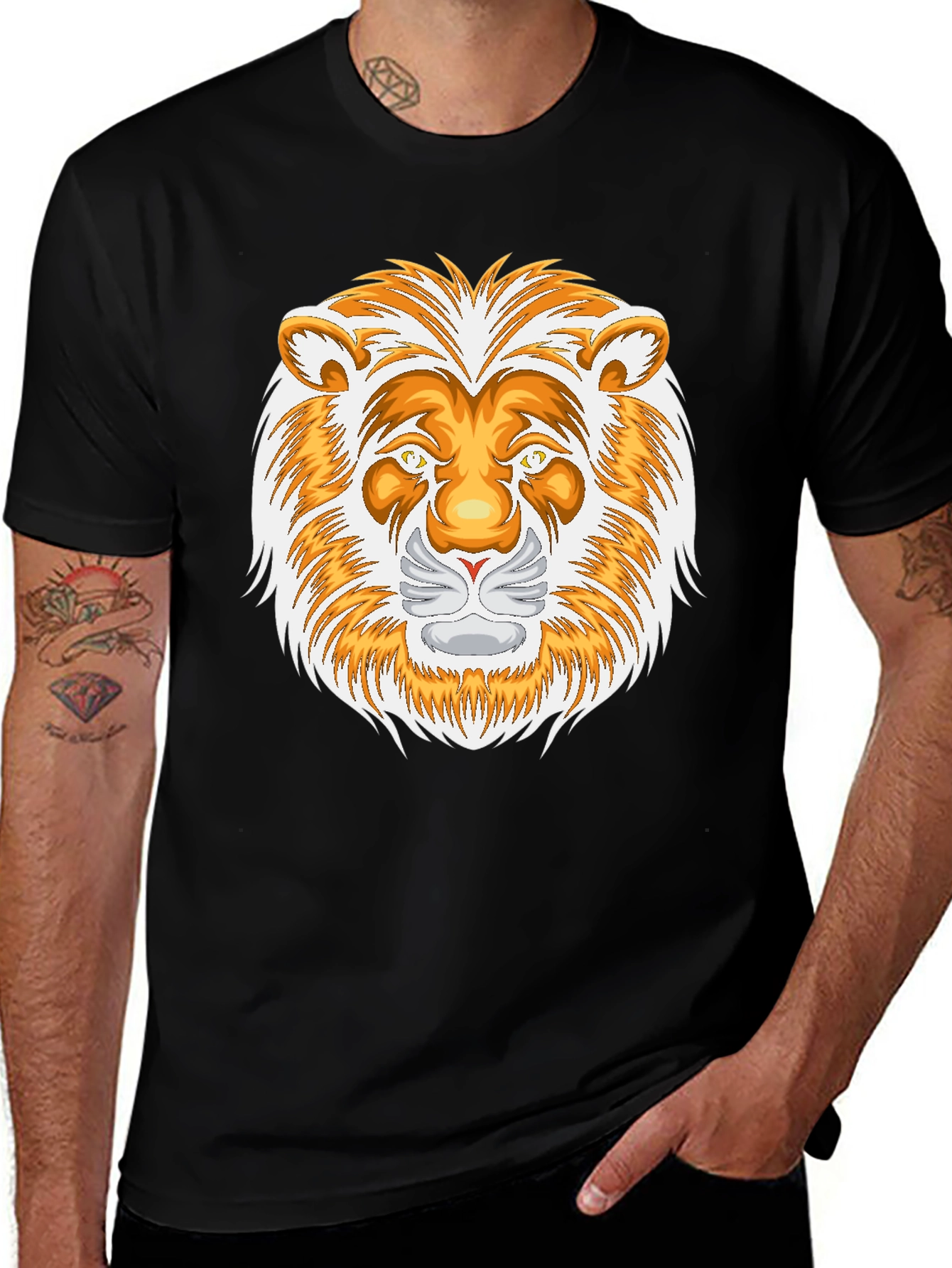 Variant 6 of Lion Graphic Black T-Shirt