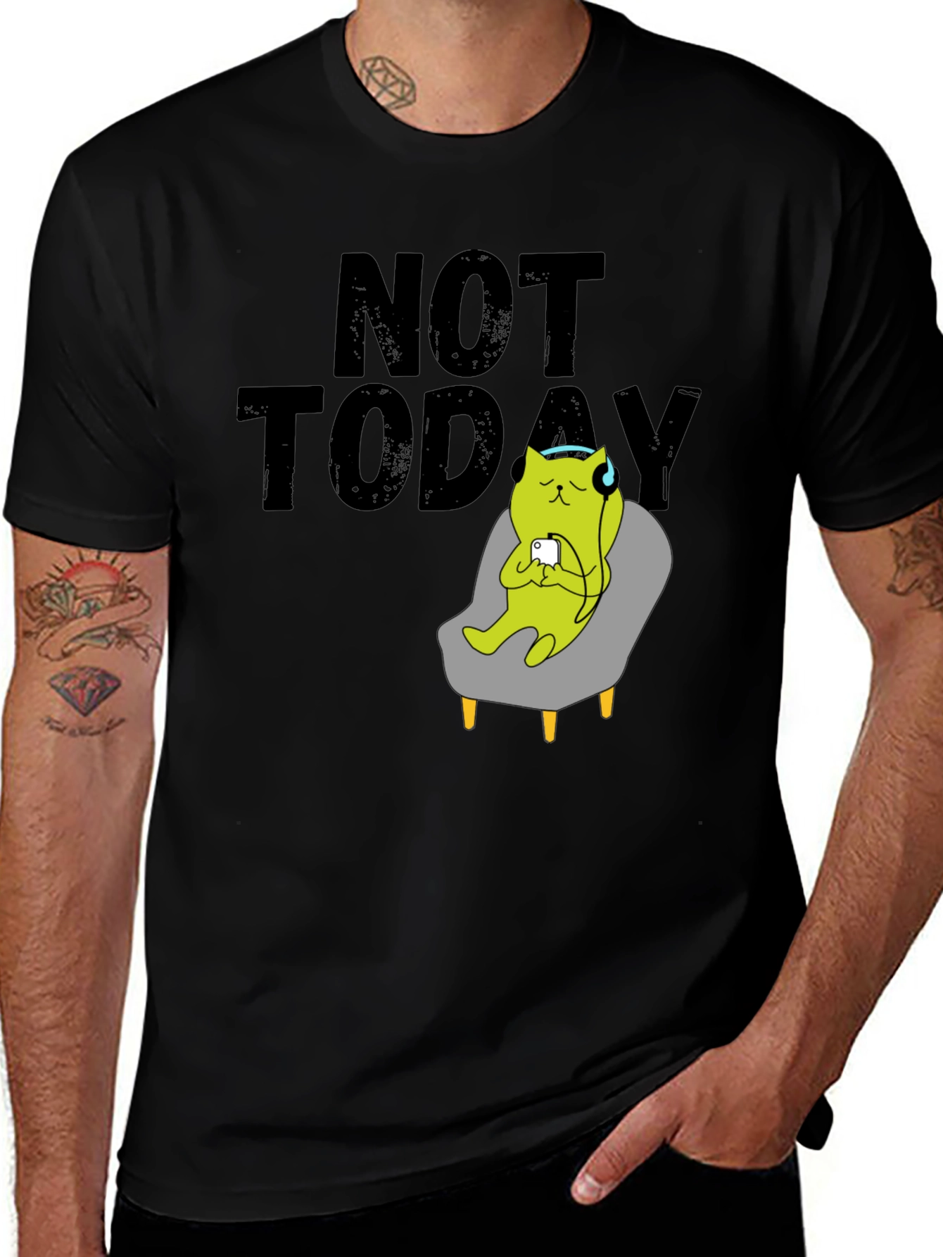 Not Today T-Shirt Cat on Chair