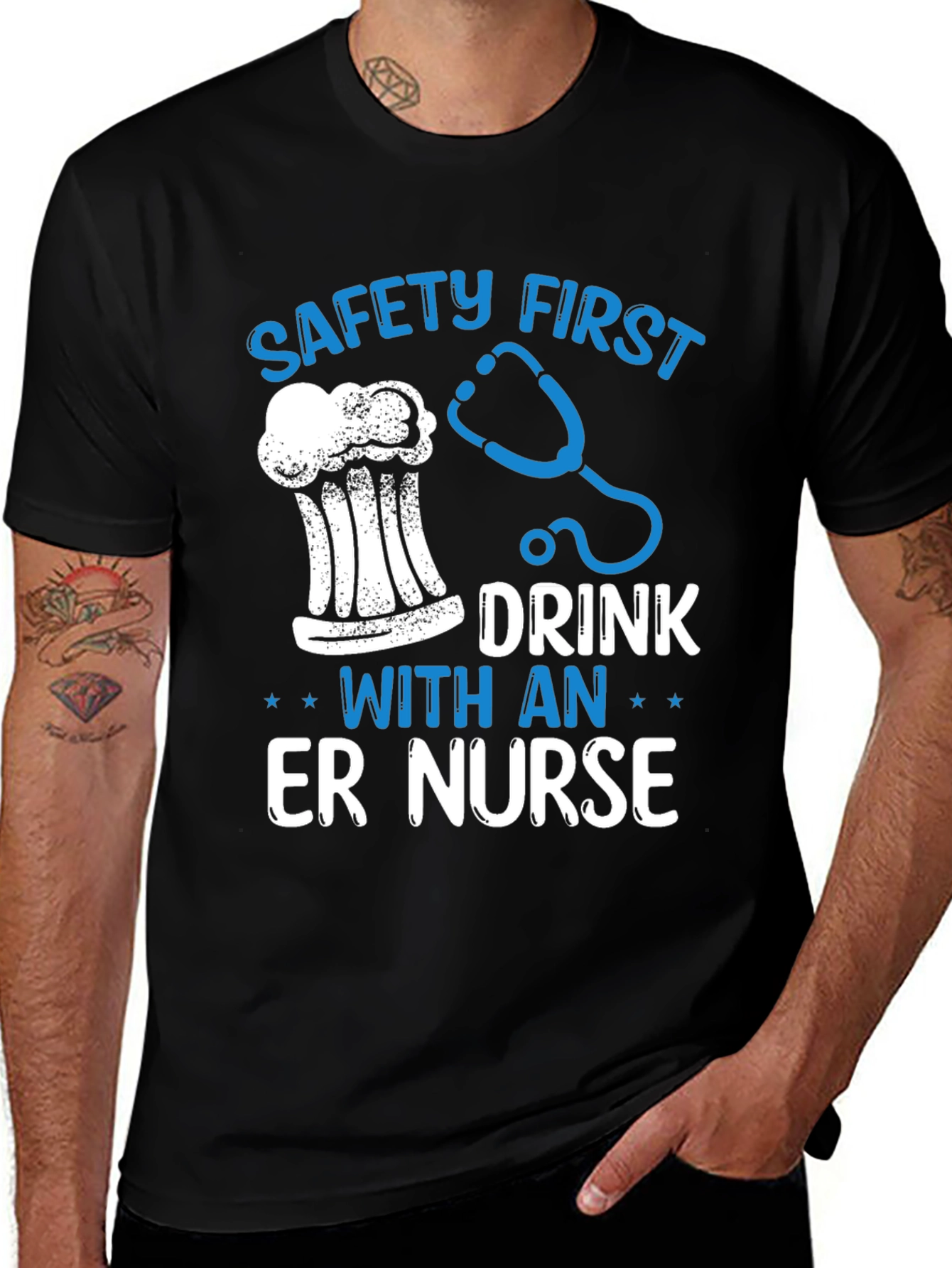 Safety First ER Nurse Graphic Tee