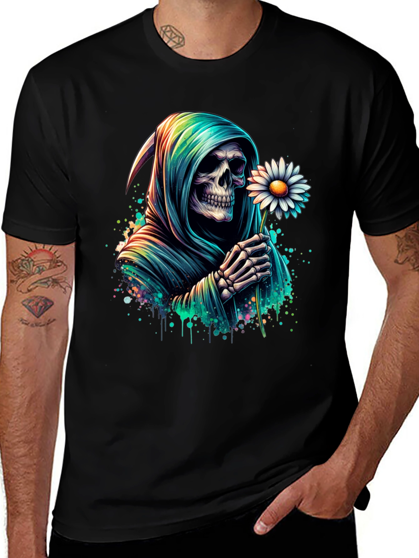 Grim Reaper Daisy T-Shirt