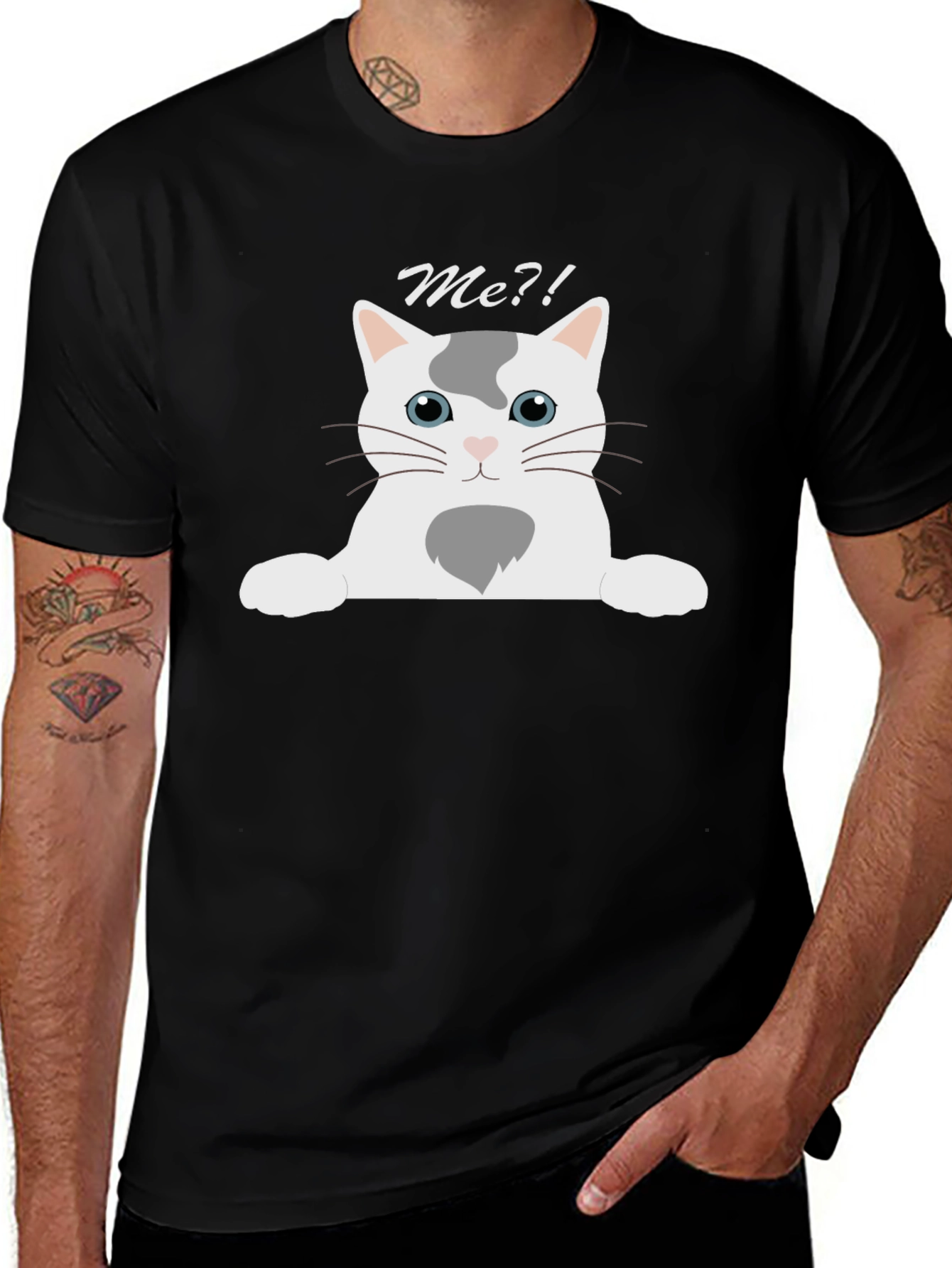 Variant 12 of Me?! Cat Graphic Tee - Unique Design