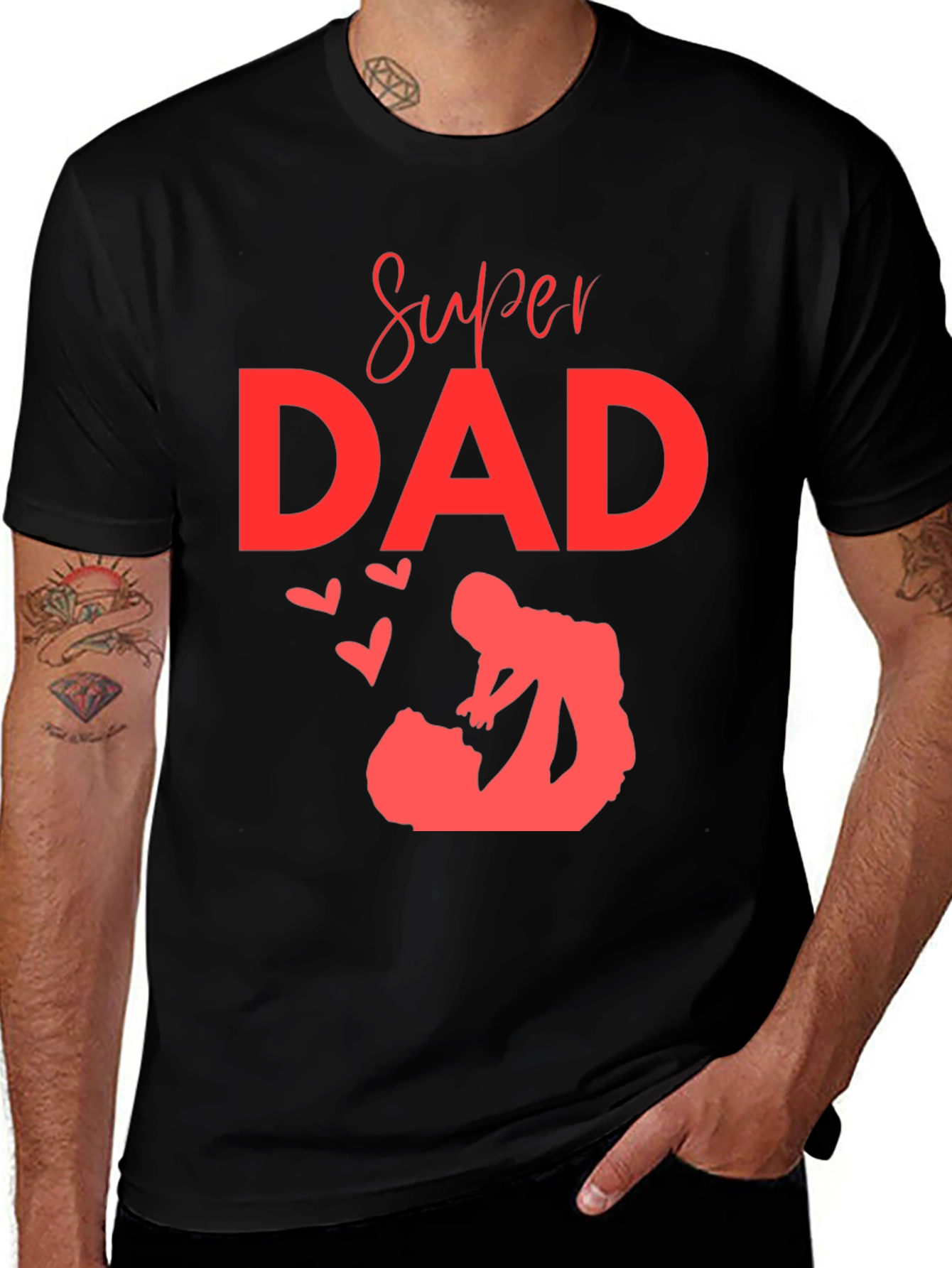 Super Dad Graphic T-Shirt - Black