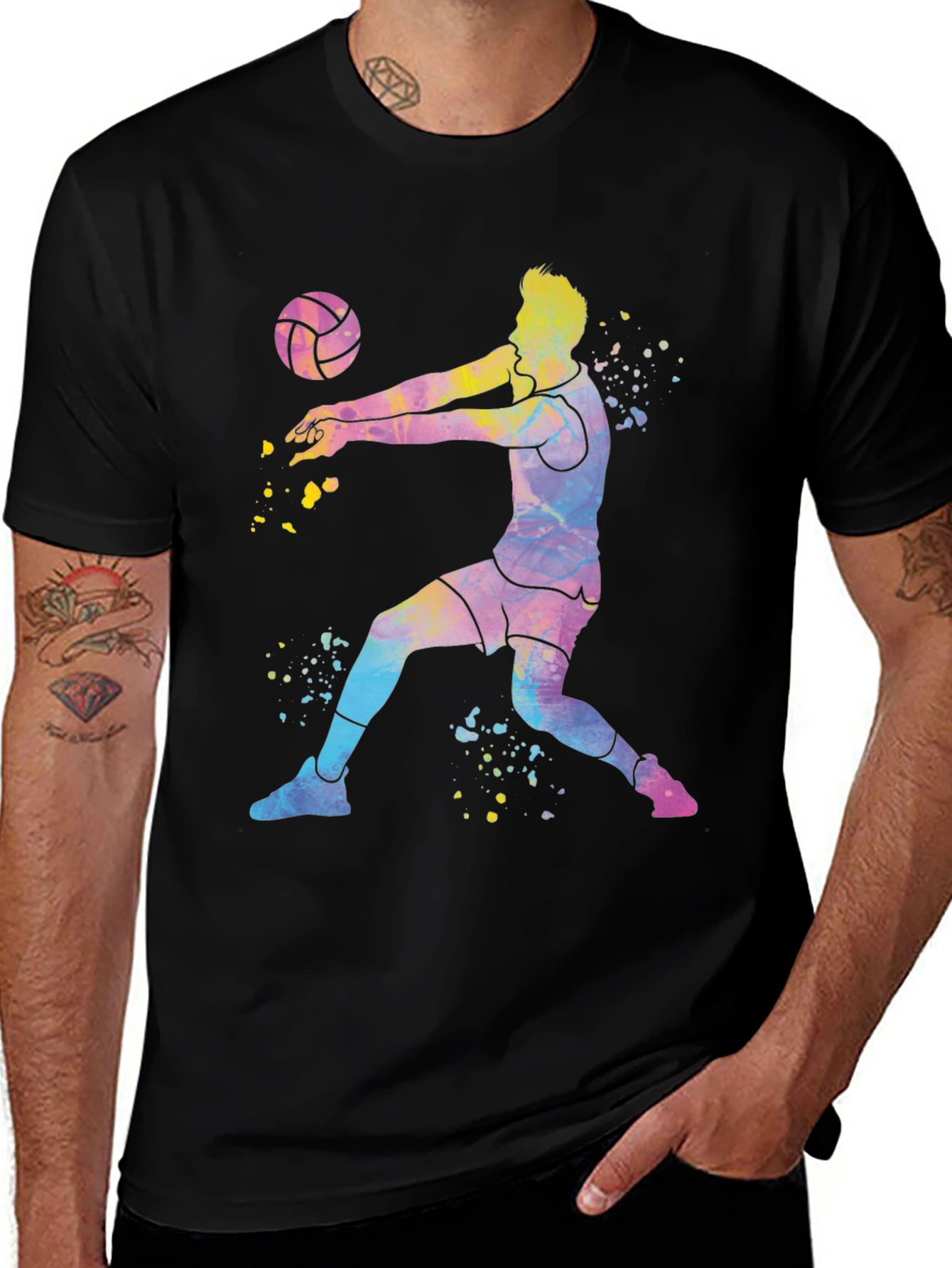 Variant 30 of Volleyball Player Tie-Dye Graphic T-Shirt