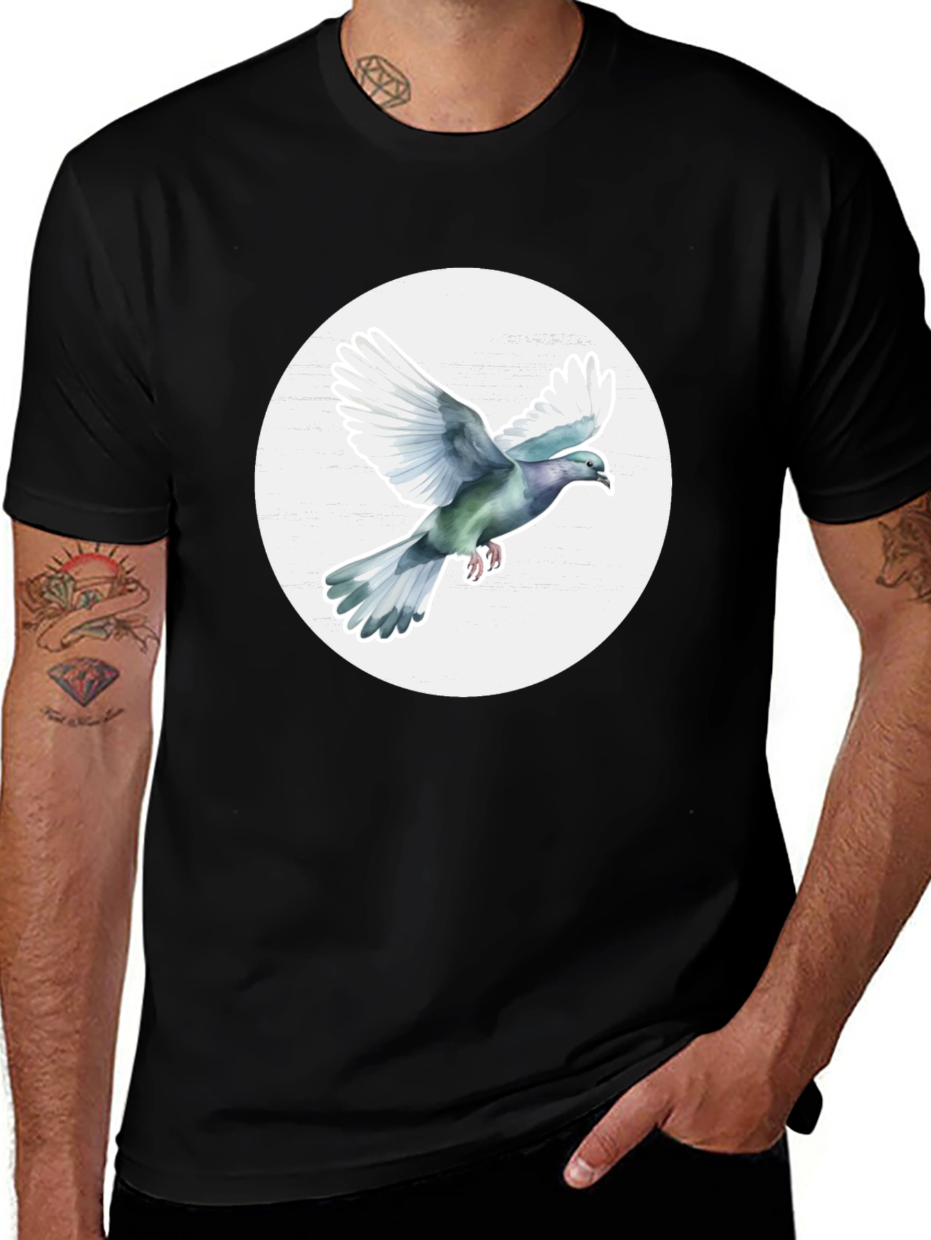 Variant 24 of Dove Graphic Tee - Stylish Men's Crew Neck T-Shirt