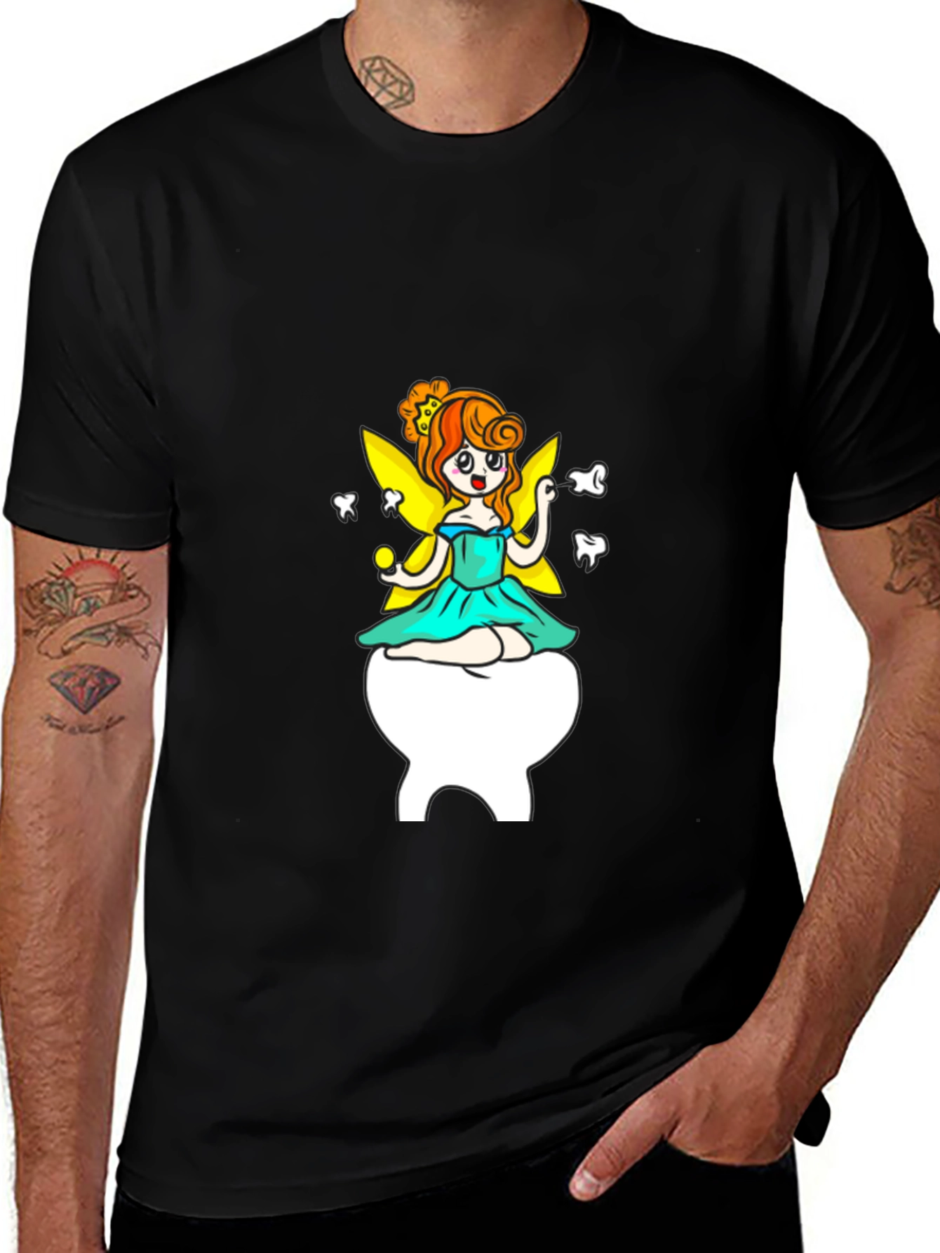 Variant 13 of Tooth Fairy Graphic Tee - Black