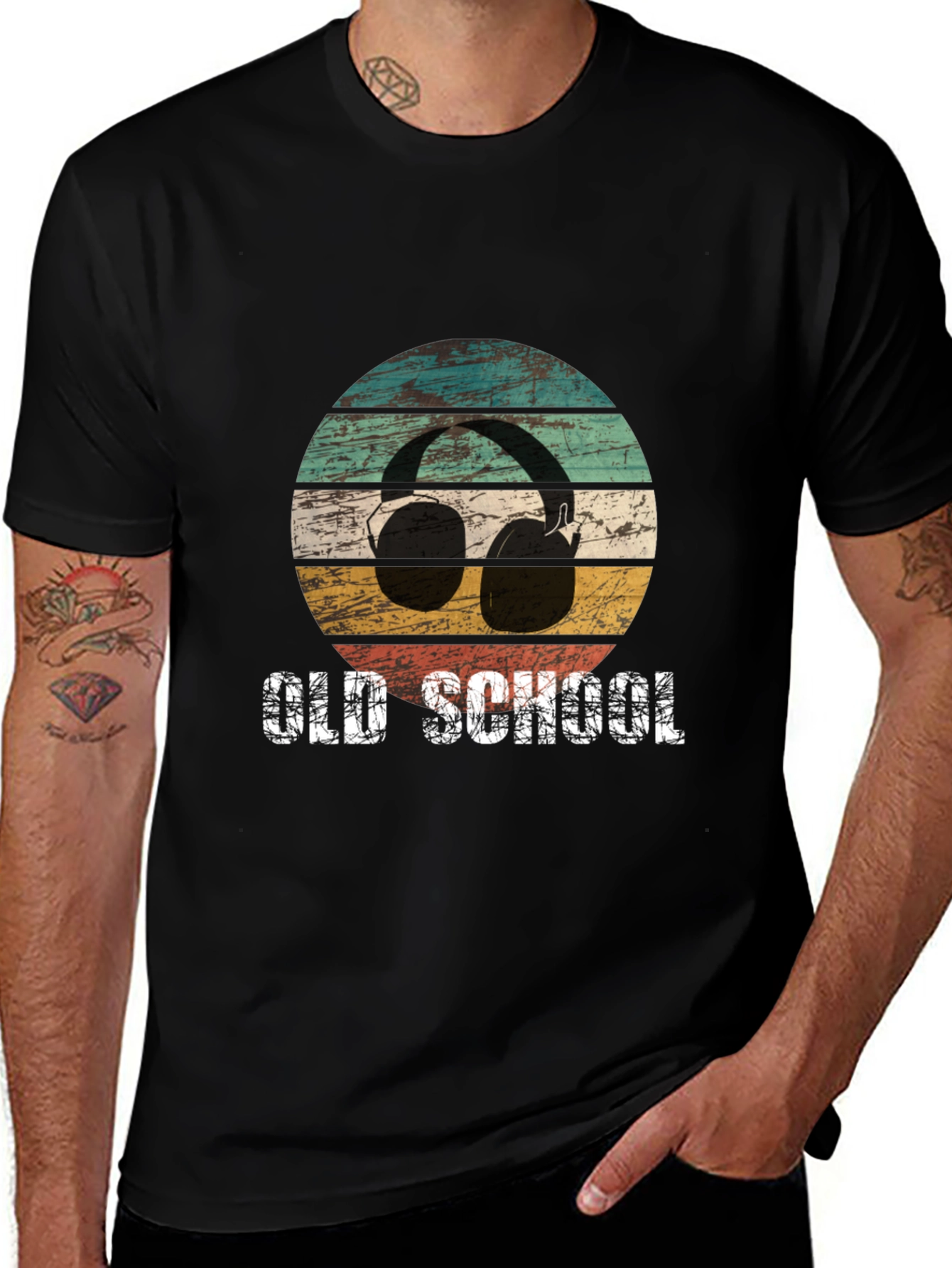 Variant 25 of Retro Old School Headphones Graphic T-Shirt