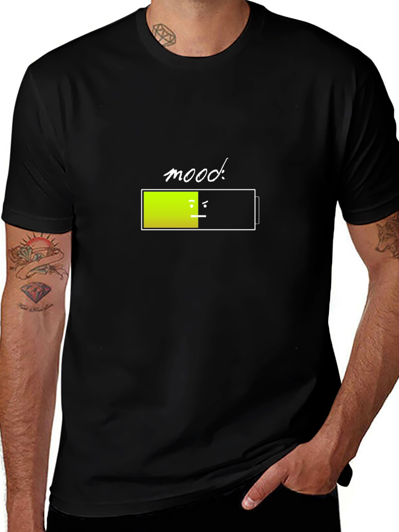 Variant 8 of Mood Low Battery Graphic Tee - Black