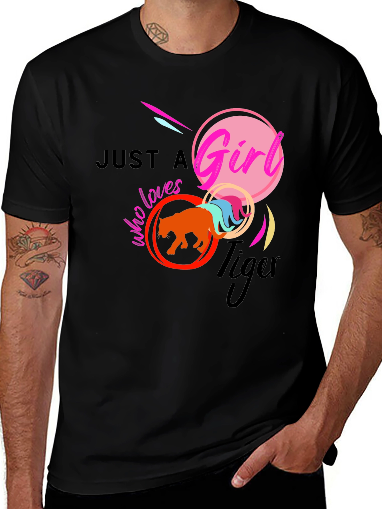 Variant 11 of Just A Girl Who Loves Tigers Graphic T-Shirt