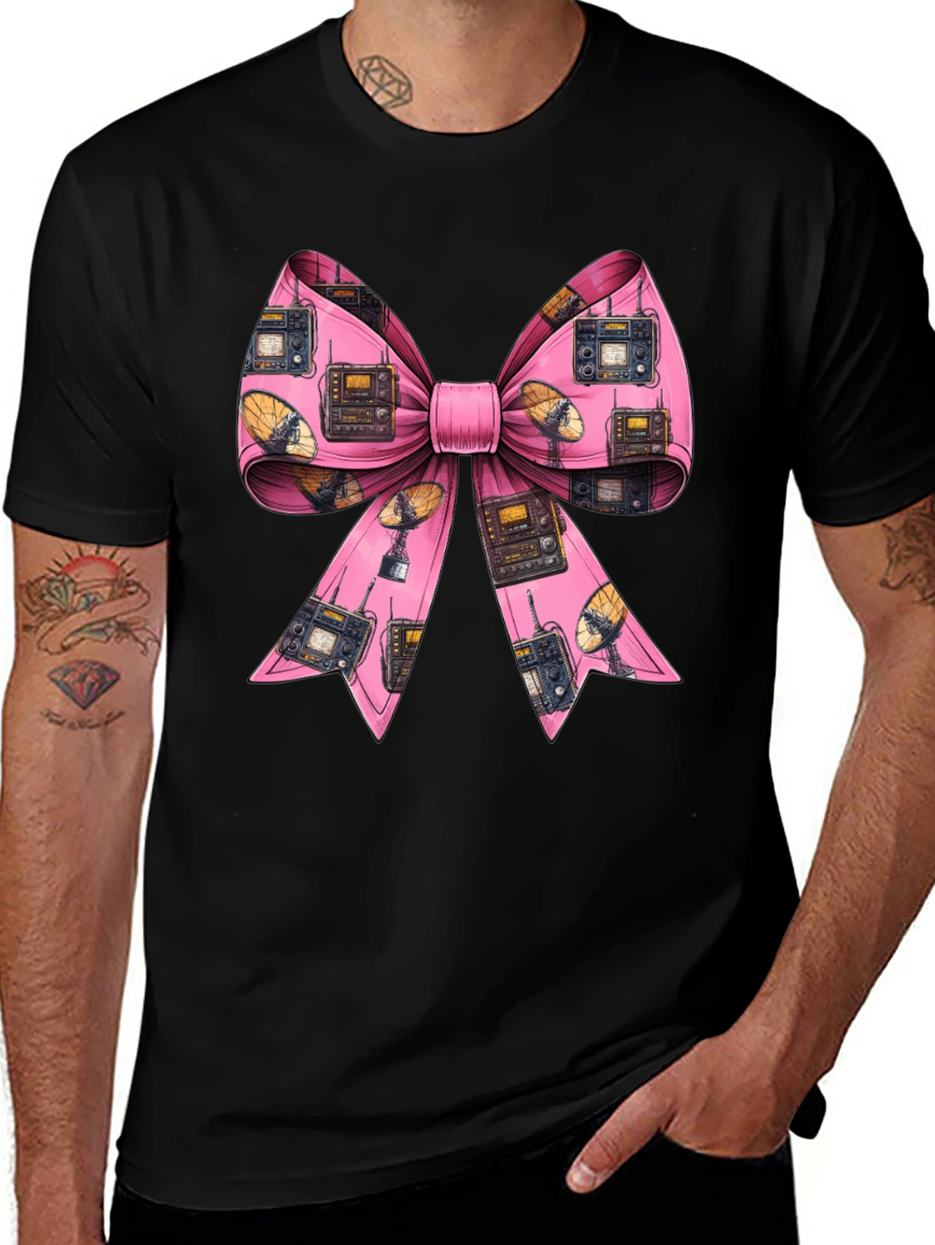 Ham Radio Pink Bow T-Shirt