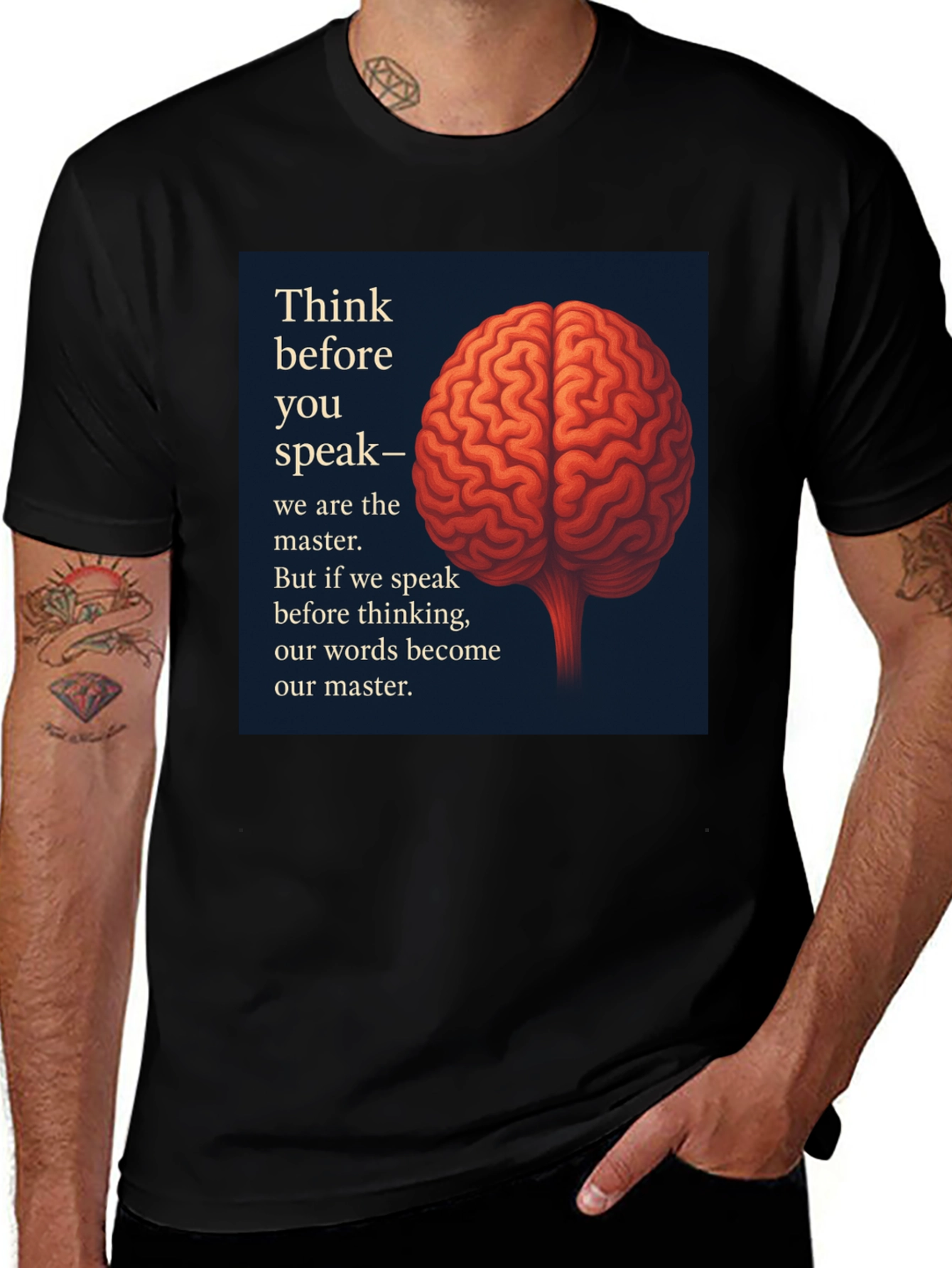 Variant 24 of Think Before You Speak Black T-Shirt