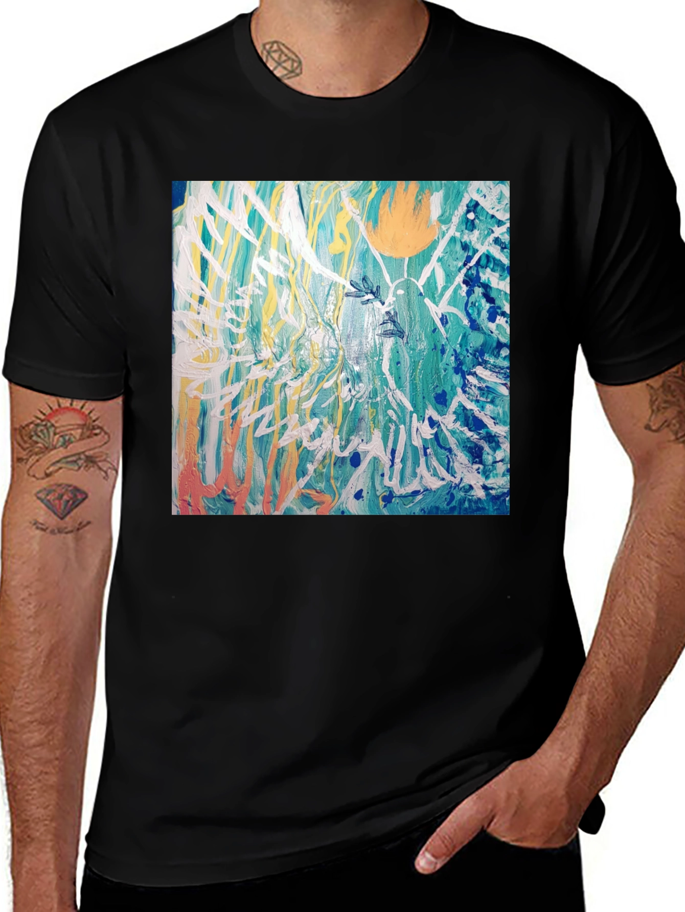 Variant 25 of Abstract Art Black T-Shirt