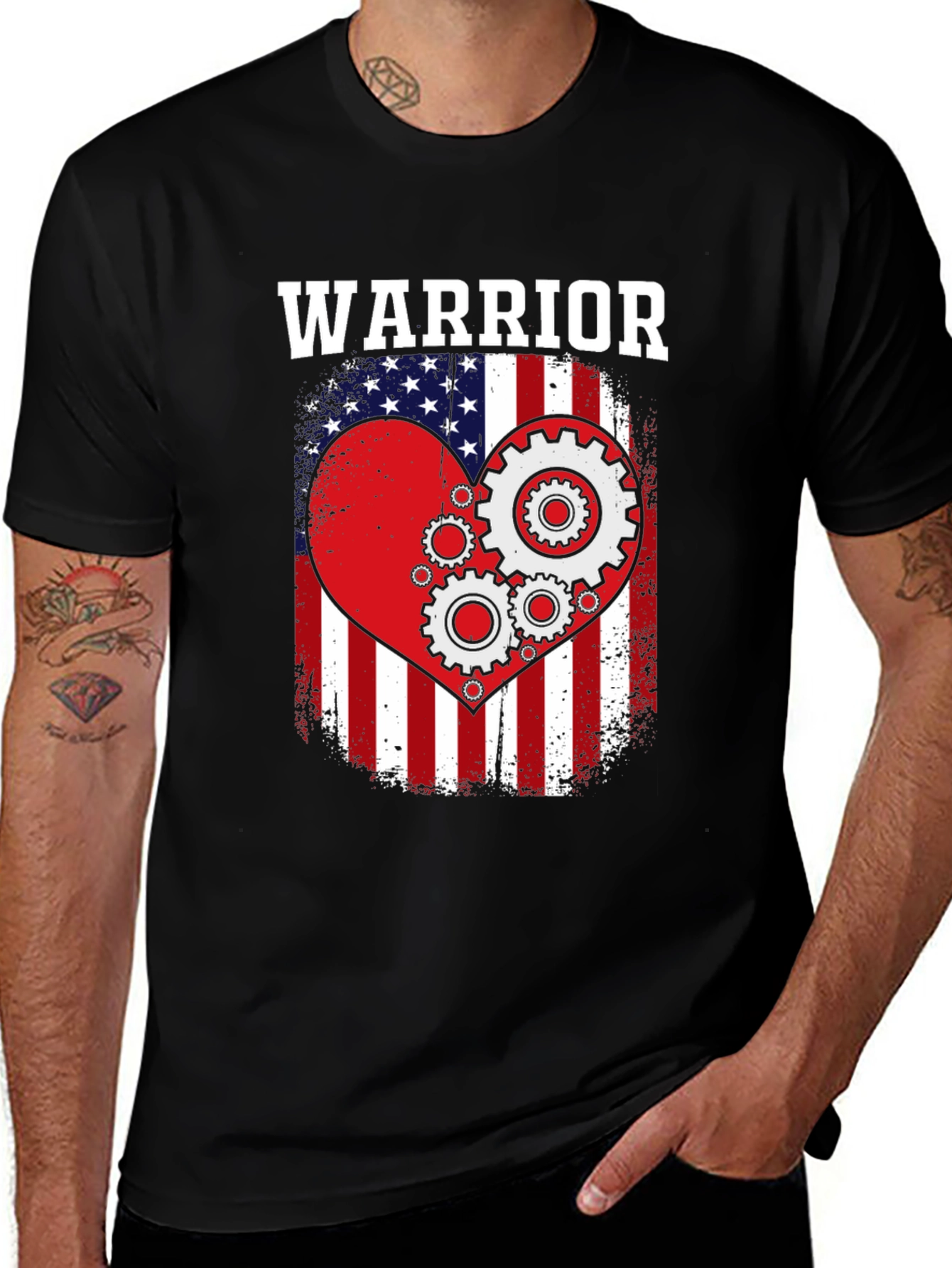 Variant 18 of Warrior Patriotic Heart Gear T-Shirt