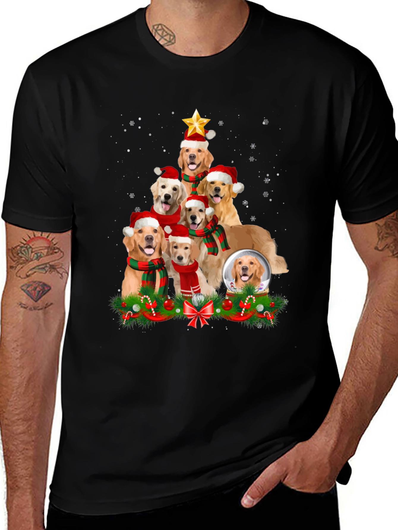 Golden Retriever Christmas Tree T-Shirt