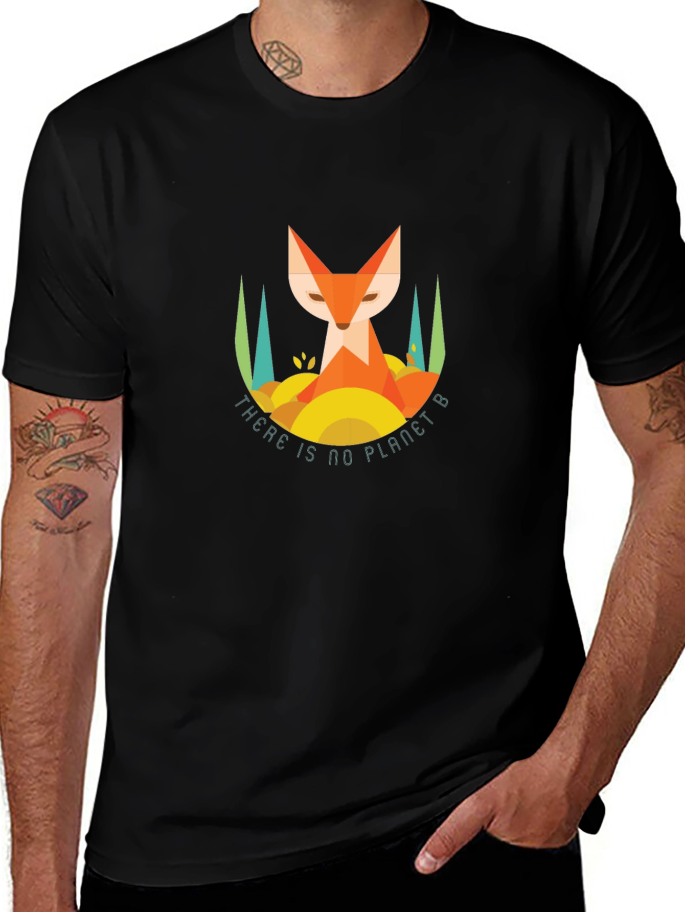 Variant 16 of Geometric Fox Graphic Tee - Planet B Awareness