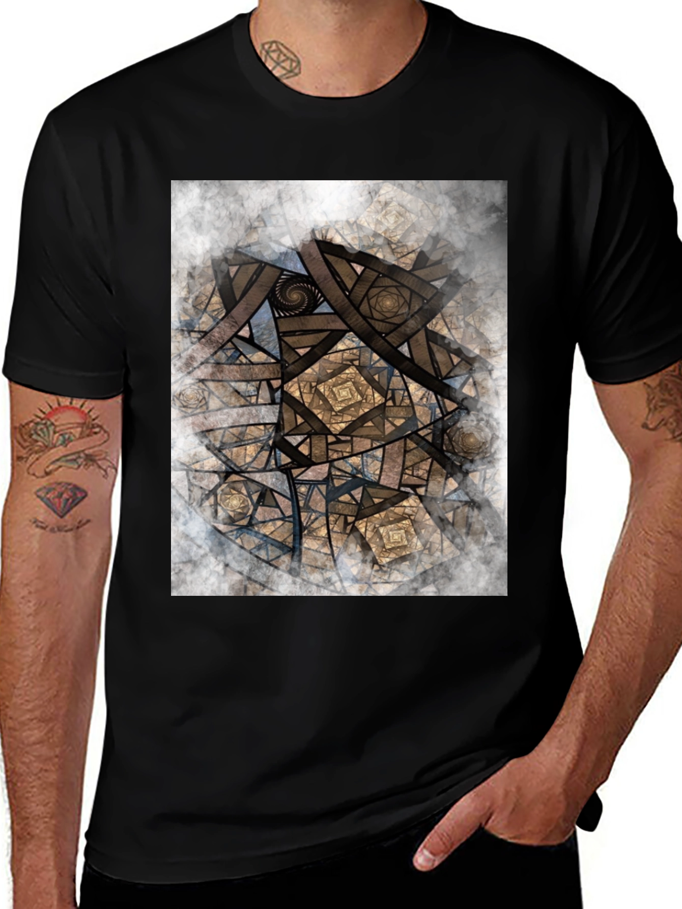 Variant 8 of Geometric Fractal Graphic T-Shirt