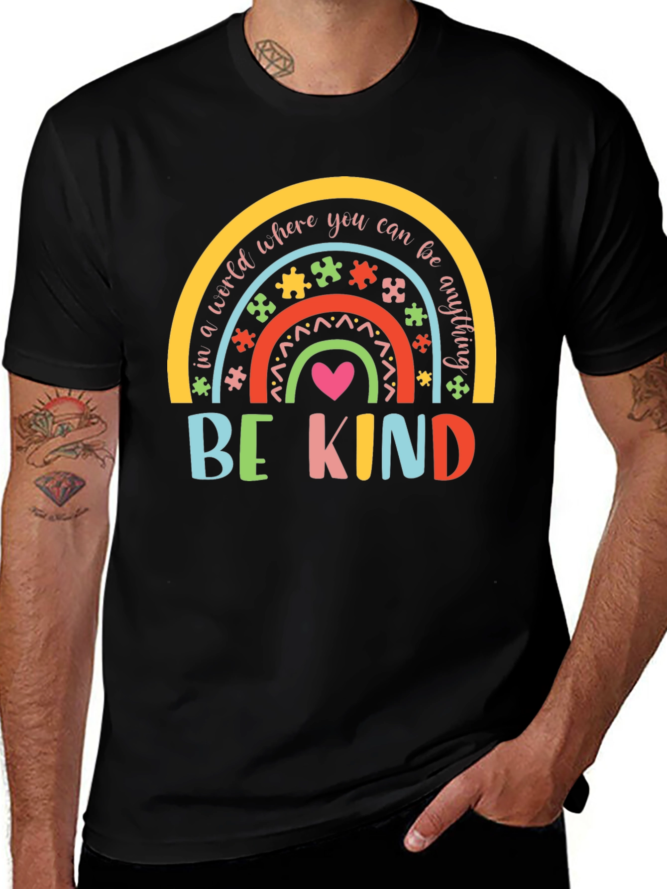 Variant 27 of Be Kind Rainbow Graphic Tee
