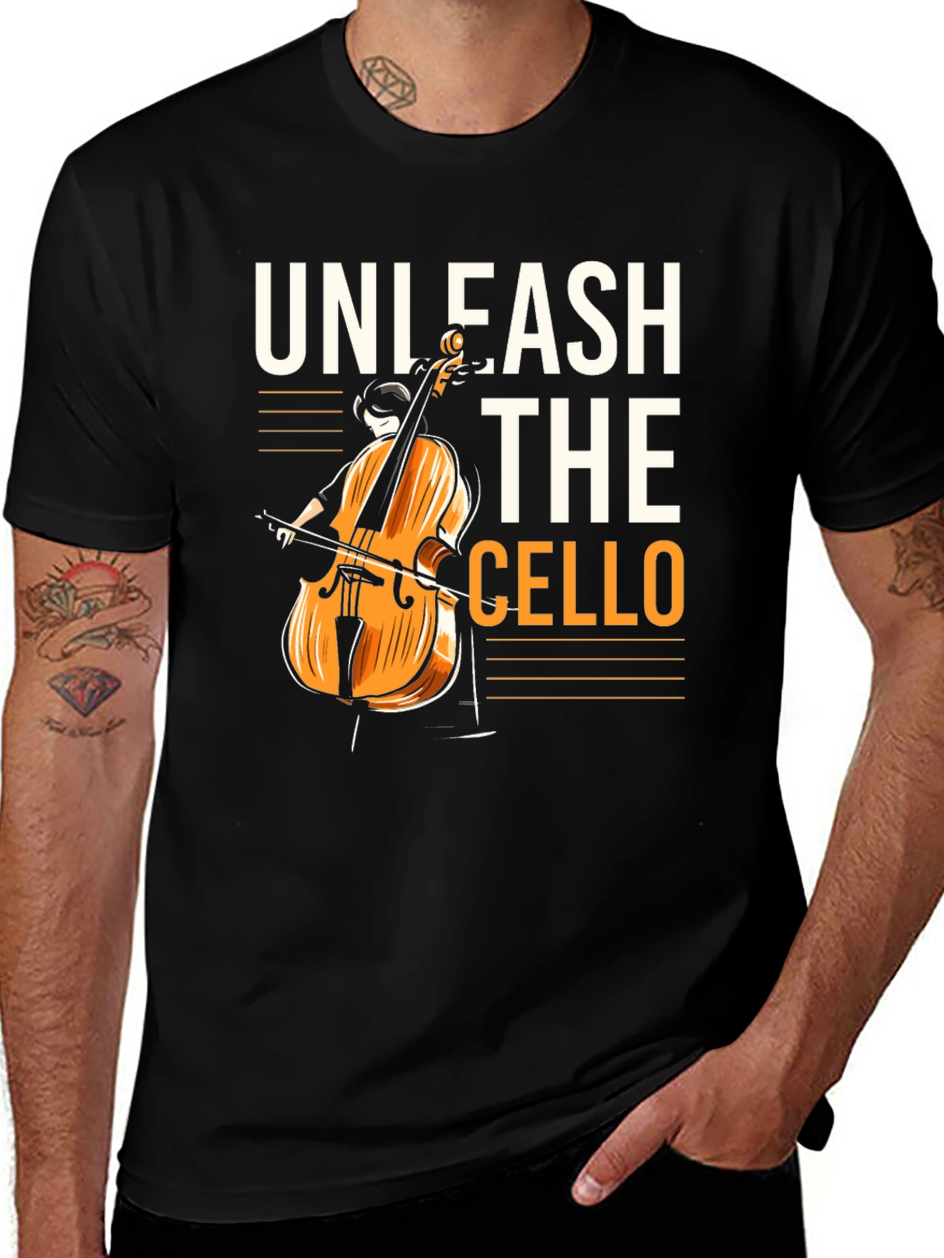 Variant 25 of Unleash the Cello Black T-Shirt