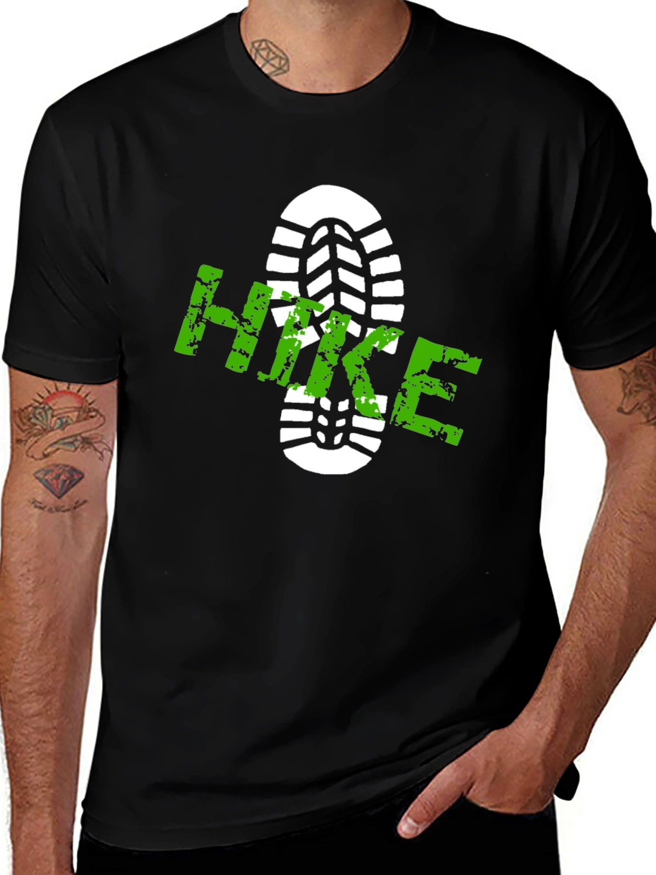 Variant 5 of Hike T-Shirt - Footprint Design - Outdoor Adventure Tee