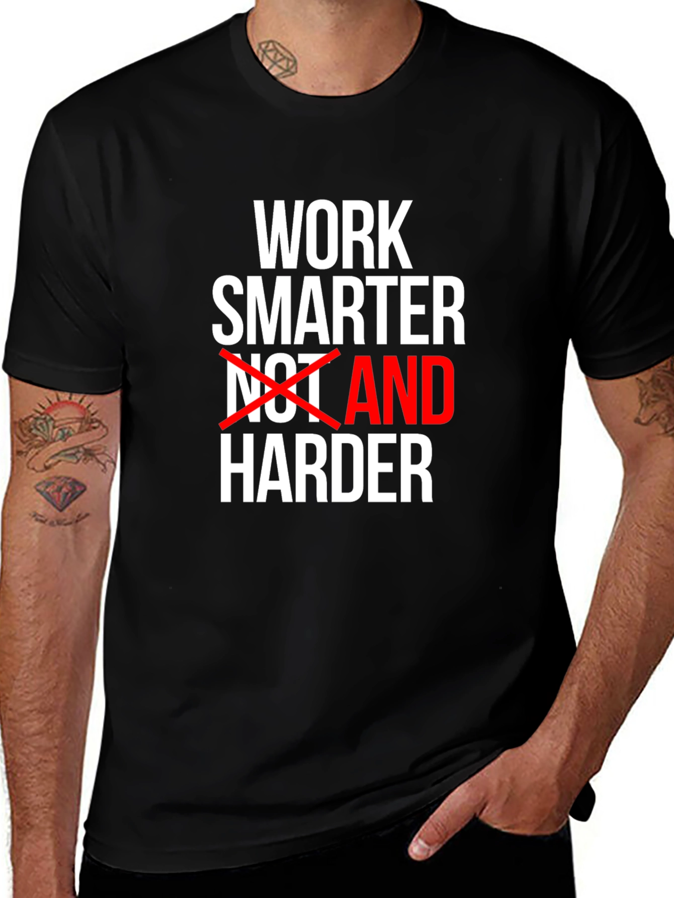 Variant 25 of Work Smarter Motivational T-Shirt