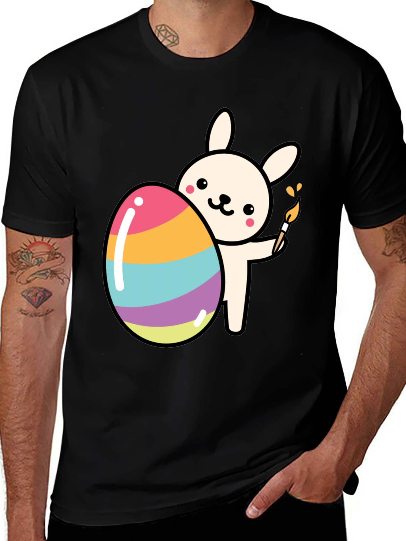Cute Easter Bunny Painting Egg T-Shirt