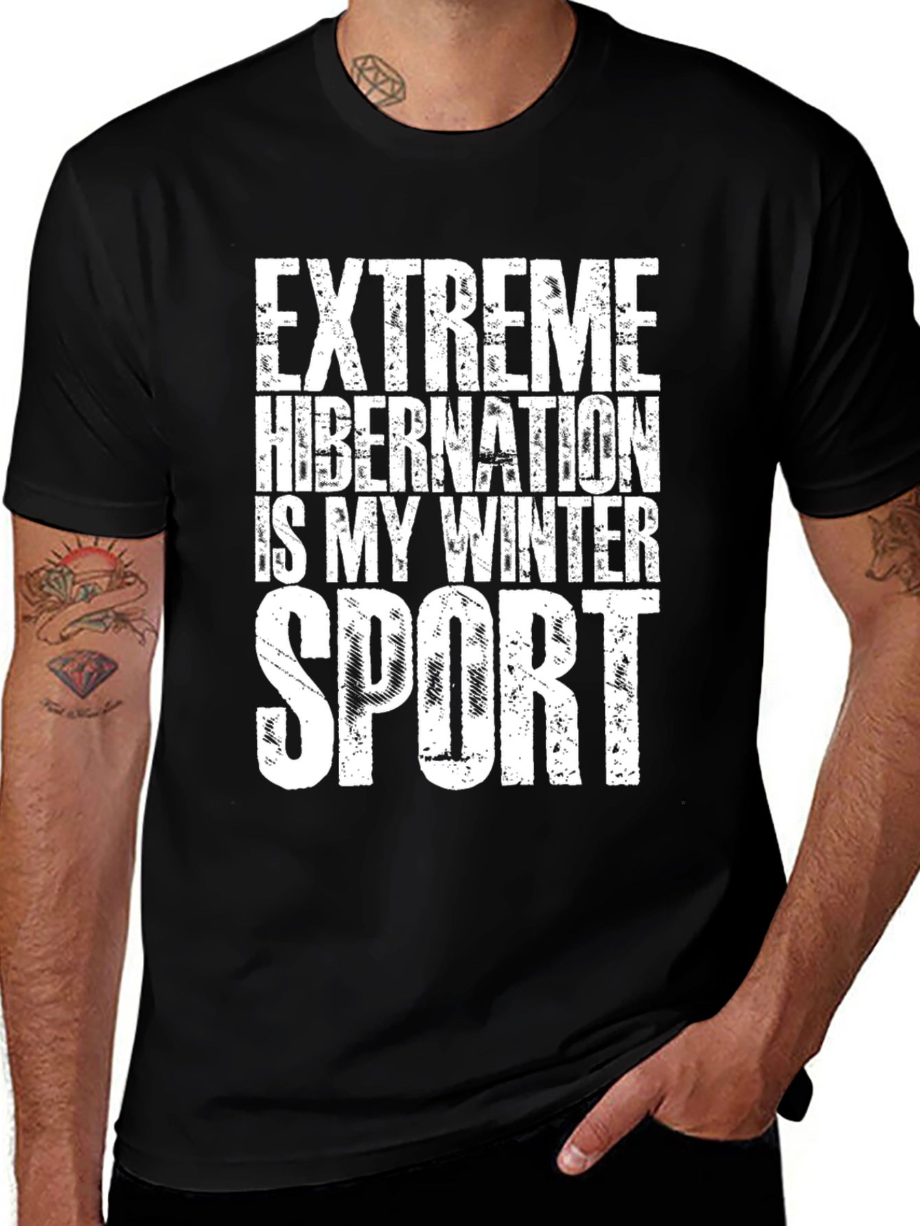 Variant 16 of Extreme Hibernation Winter Sport Black T-Shirt