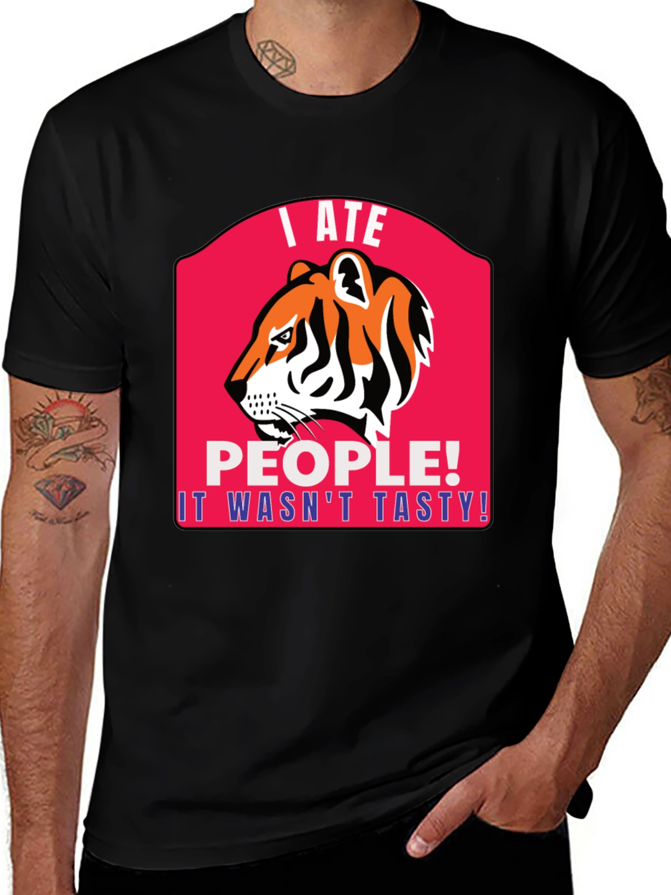 Variant 17 of I Ate People Tiger Graphic T-Shirt - Funny Novelty Tee