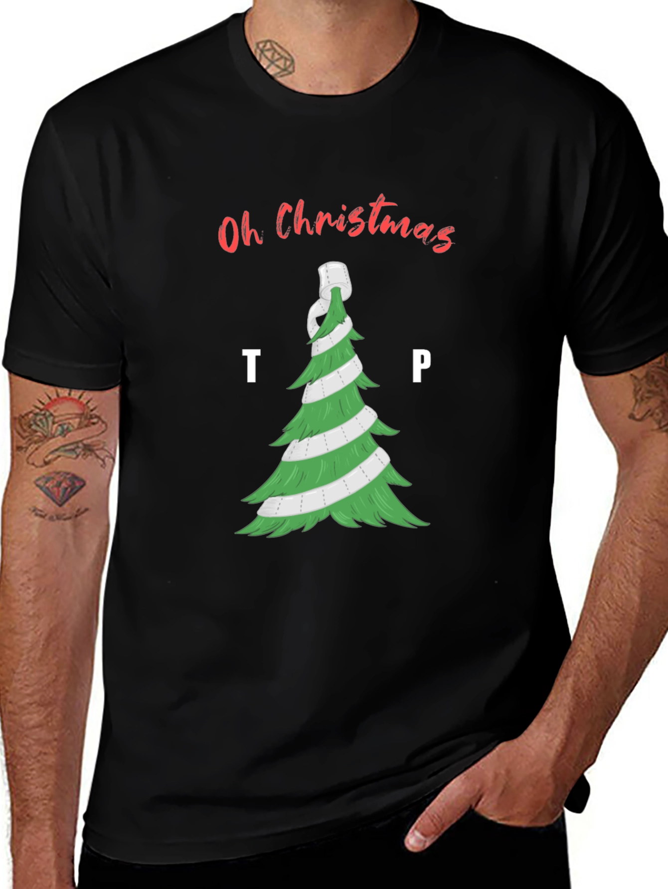 Oh Christmas TP Tree T-Shirt - Holiday Humor Apparel
