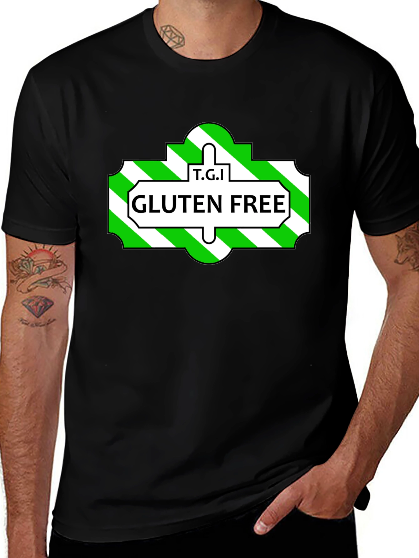 Variant 11 of Gluten Free T.G.I. Black T-Shirt