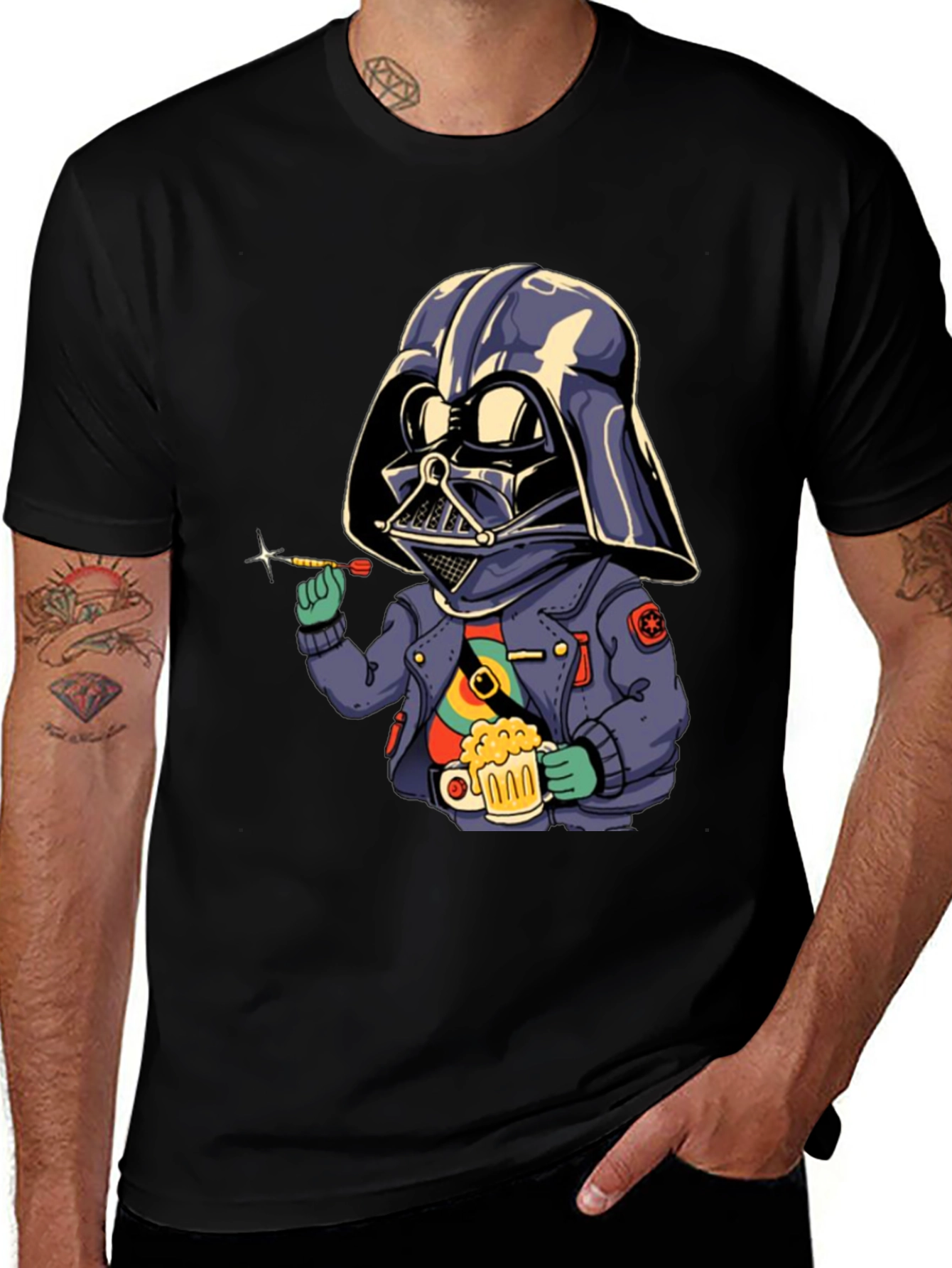 Darth Vader Dart Player Black T-Shirt