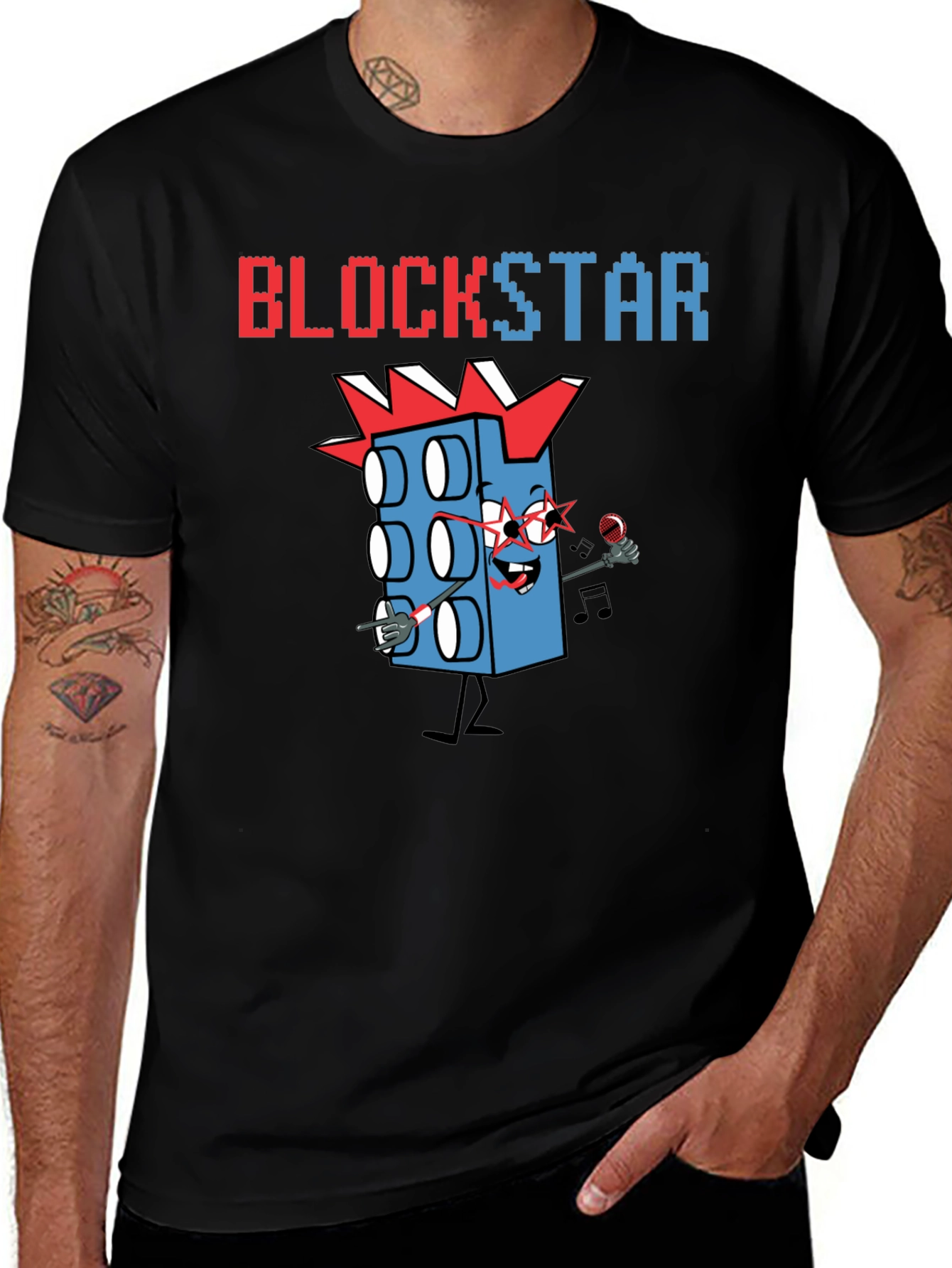 Variant 8 of Blockstar Graphic Tee - Unique Design