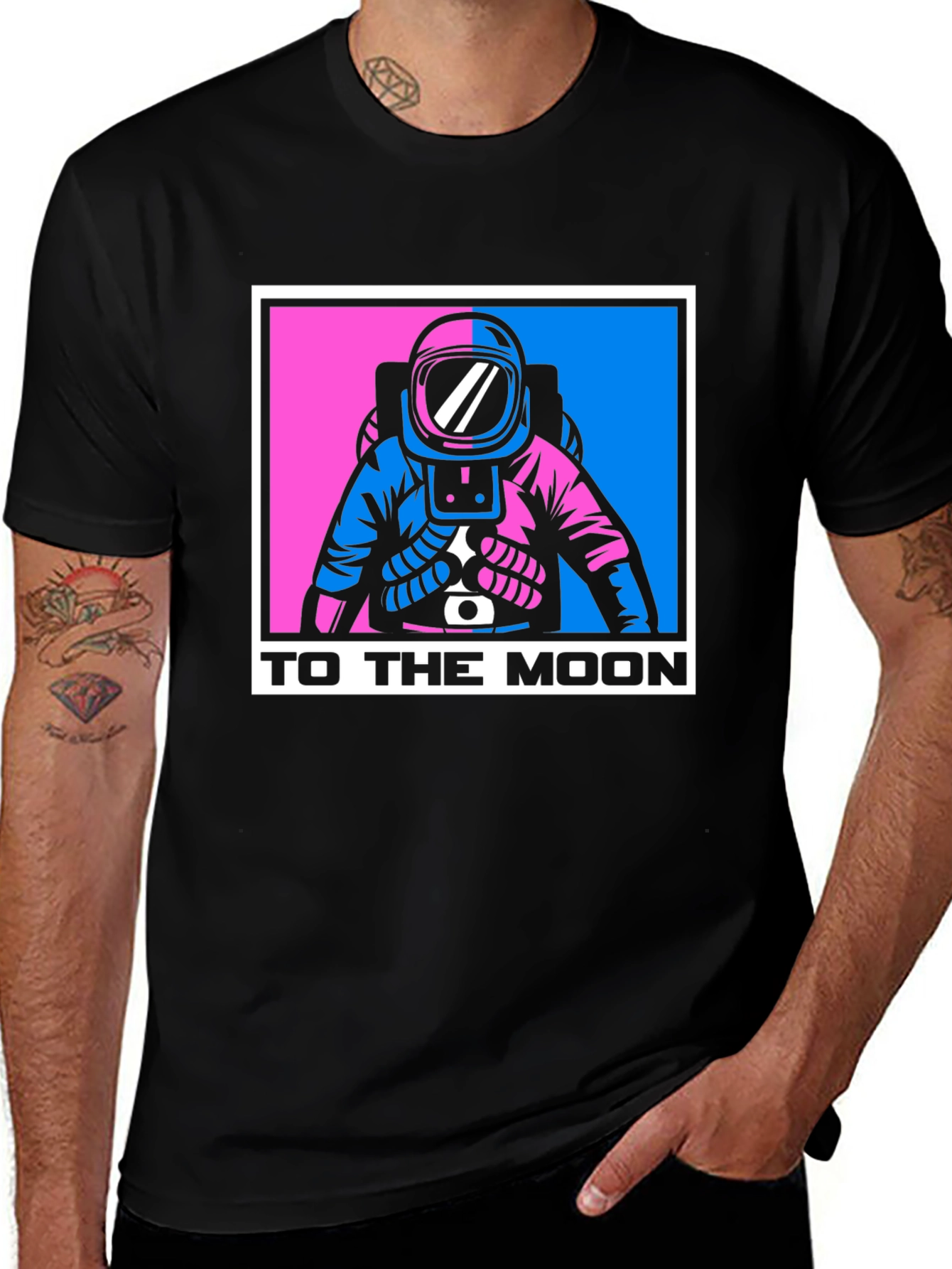 Variant 15 of To The Moon Astronaut Graphic Tee - Black