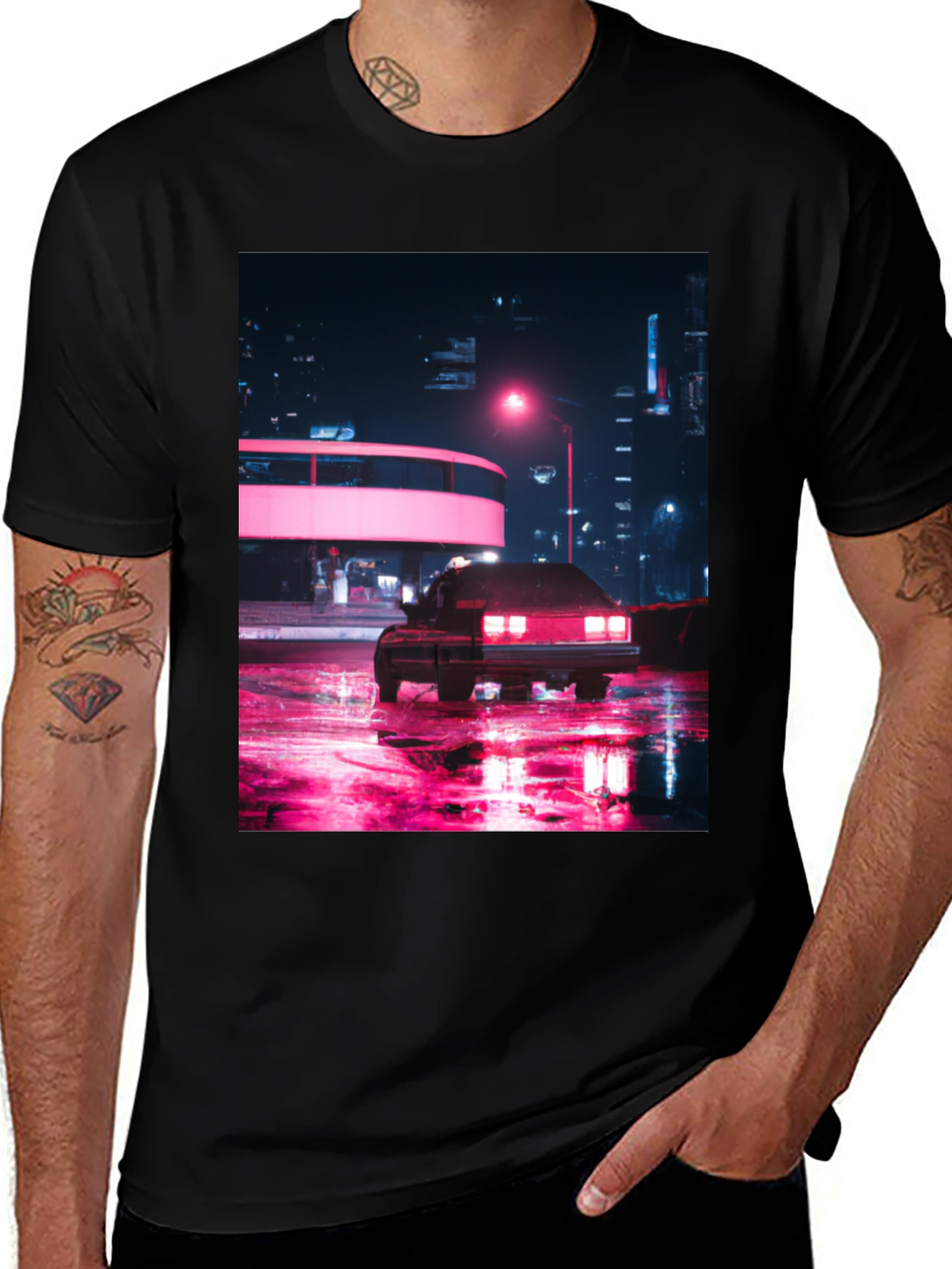 Variant 25 of Neon City Car T-Shirt