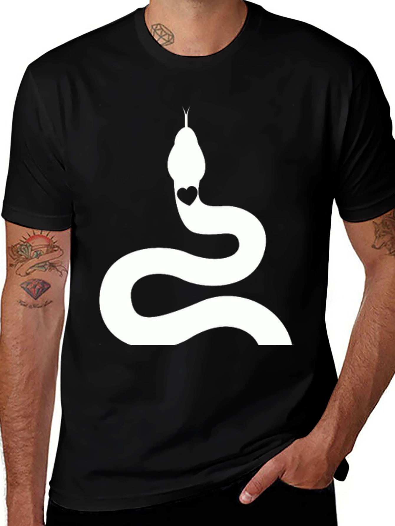 Variant 4 of Snake Heart Graphic Tee - Stylish Cotton T-Shirt