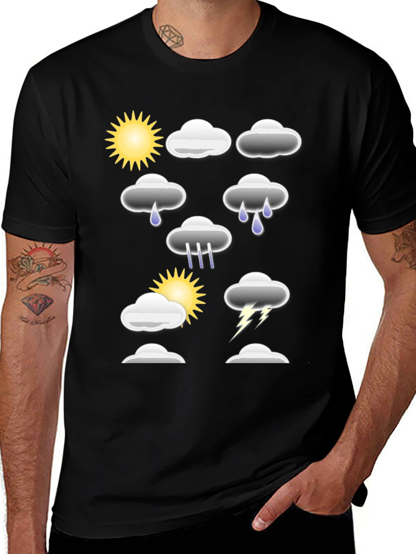 Variant 11 of Weather Pattern Black T-Shirt