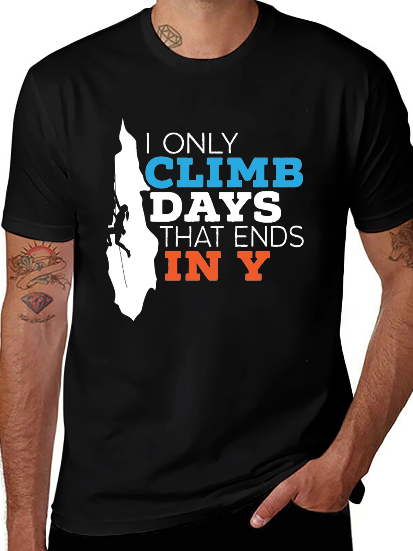 Black Climbing Days T-Shirt - Ends in Y main image