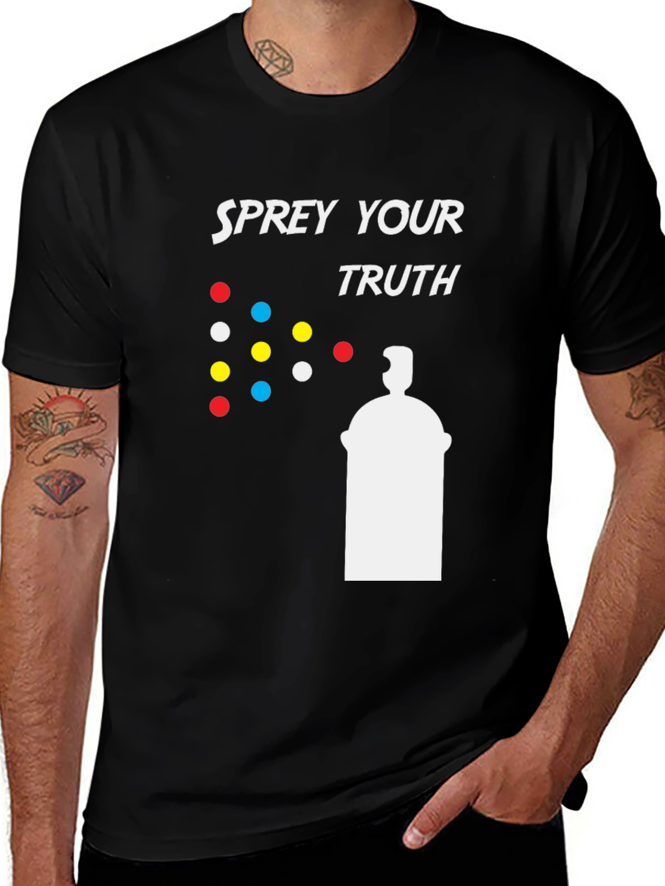 Variant 5 of Spray Your Truth Black Graphic Tee