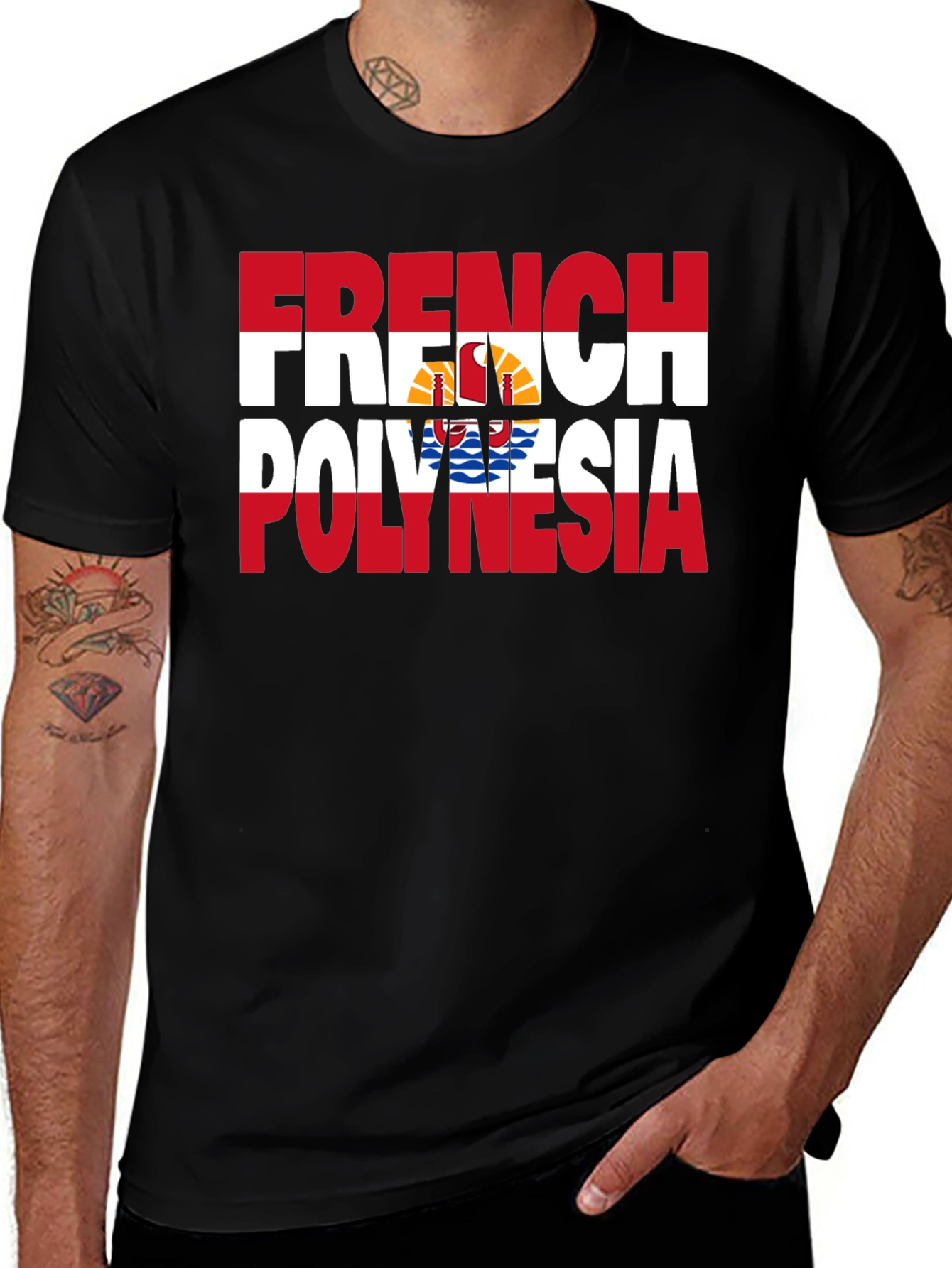 French Polynesia Flag Graphic T-Shirt