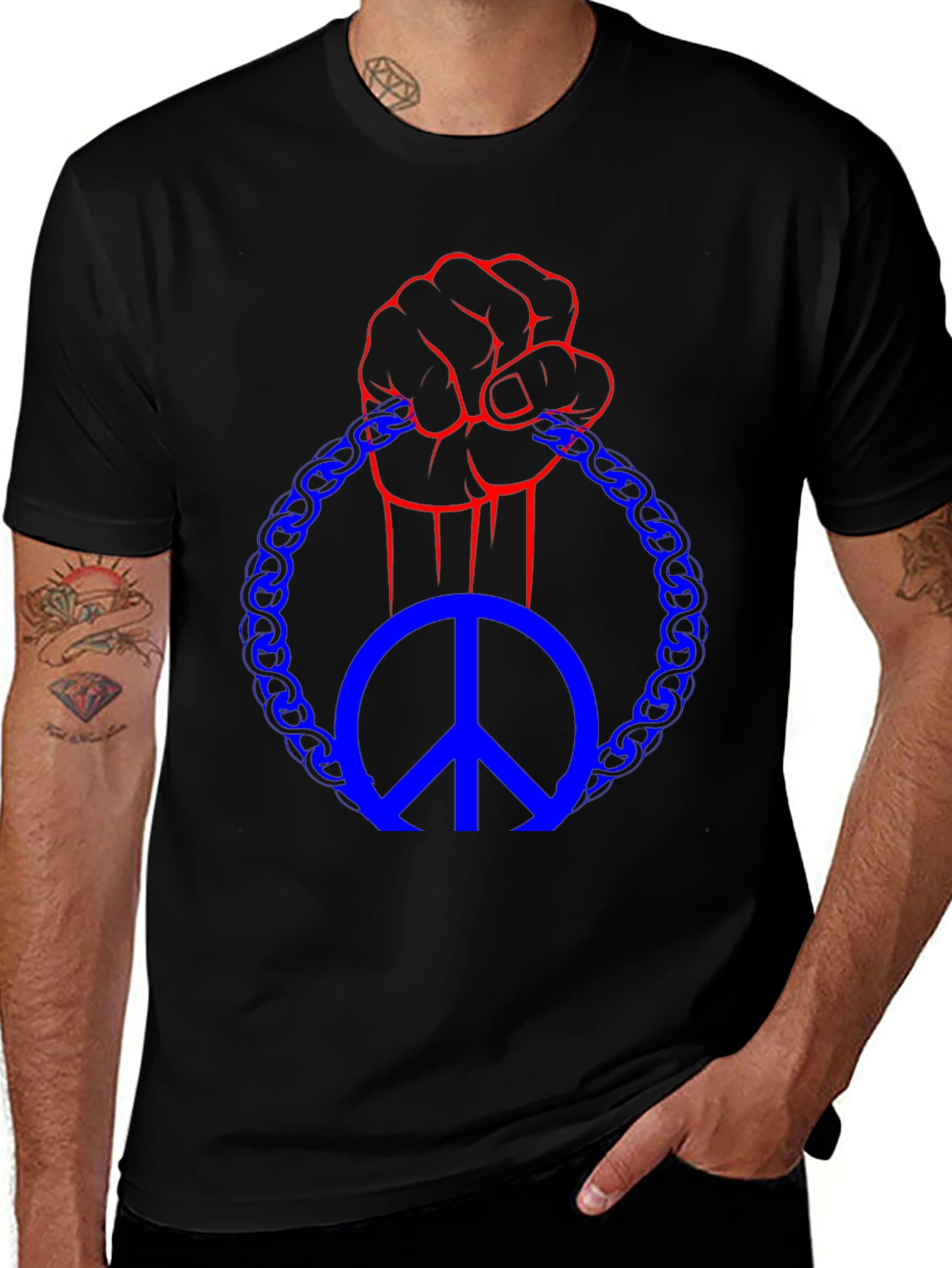 Variant 5 of Peace Fist Graphic Tee - Black