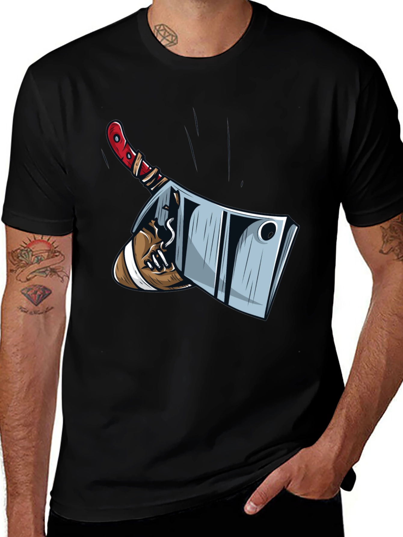 Variant 10 of Cleaver Graphic Tee - Butcher Shop Humor
