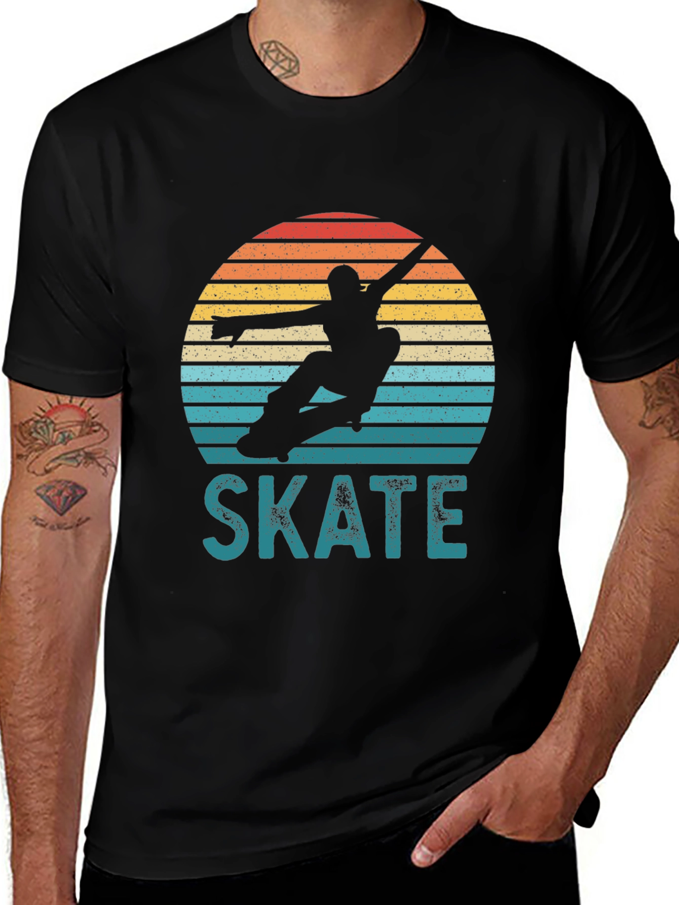 Retro Skate T-Shirt - Vintage Skateboarder Graphic Tee