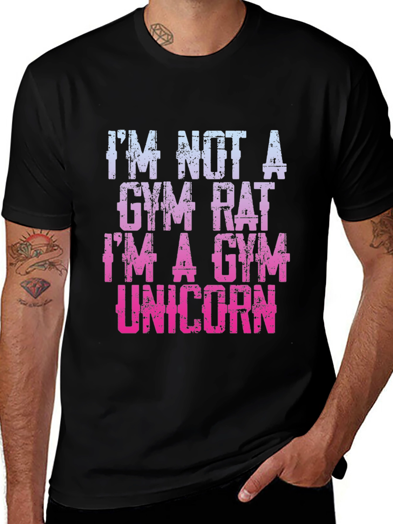 Variant 12 of Gym Unicorn Graphic Tee - Workout Motivation Shirt