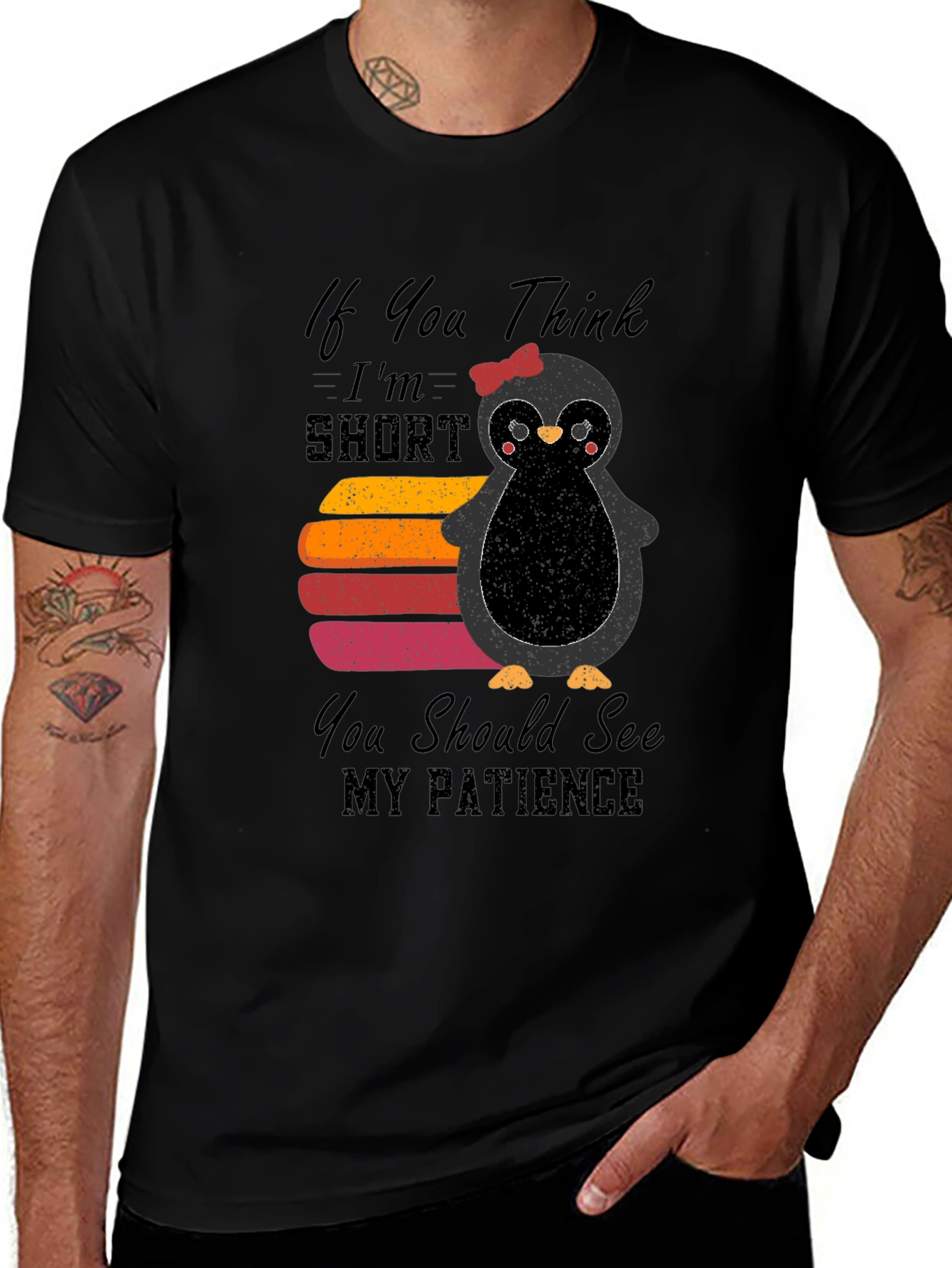 Variant 5 of Cute Penguin Short Patience Graphic T-Shirt