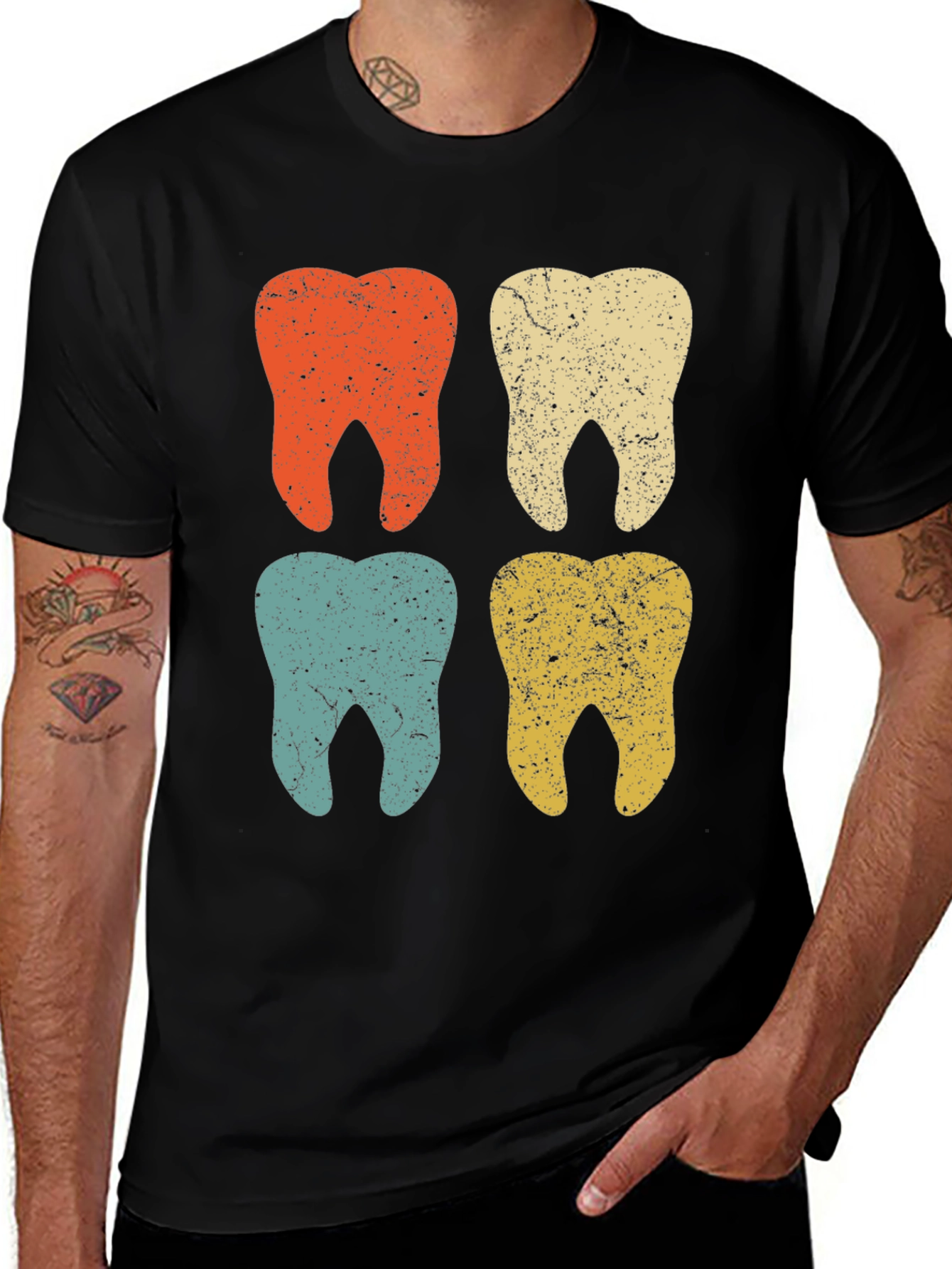 Retro Teeth Graphic Tee - Dentist Gift