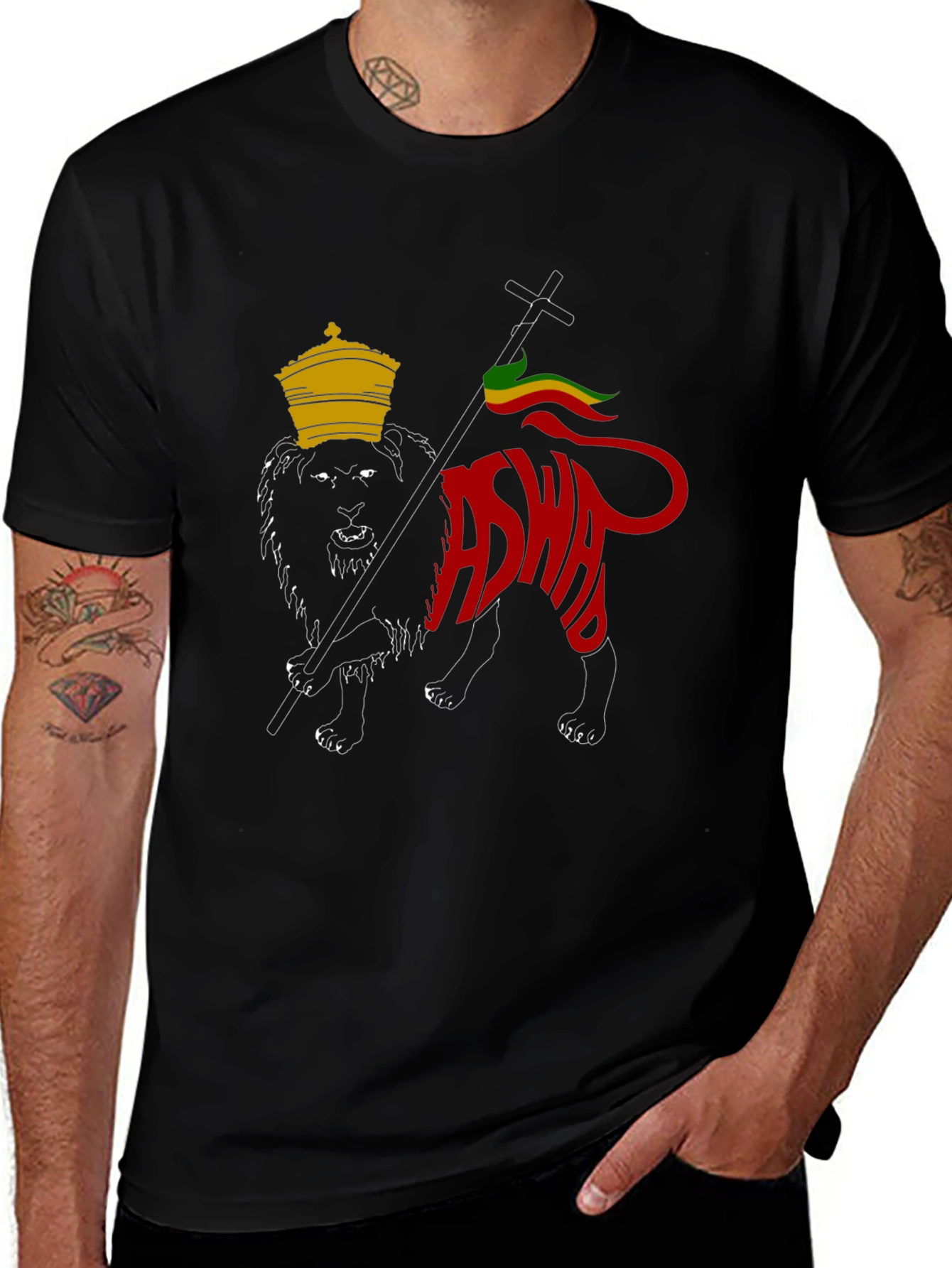 Variant 15 of Rasta Lion Aswad T-Shirt - Reggae Style